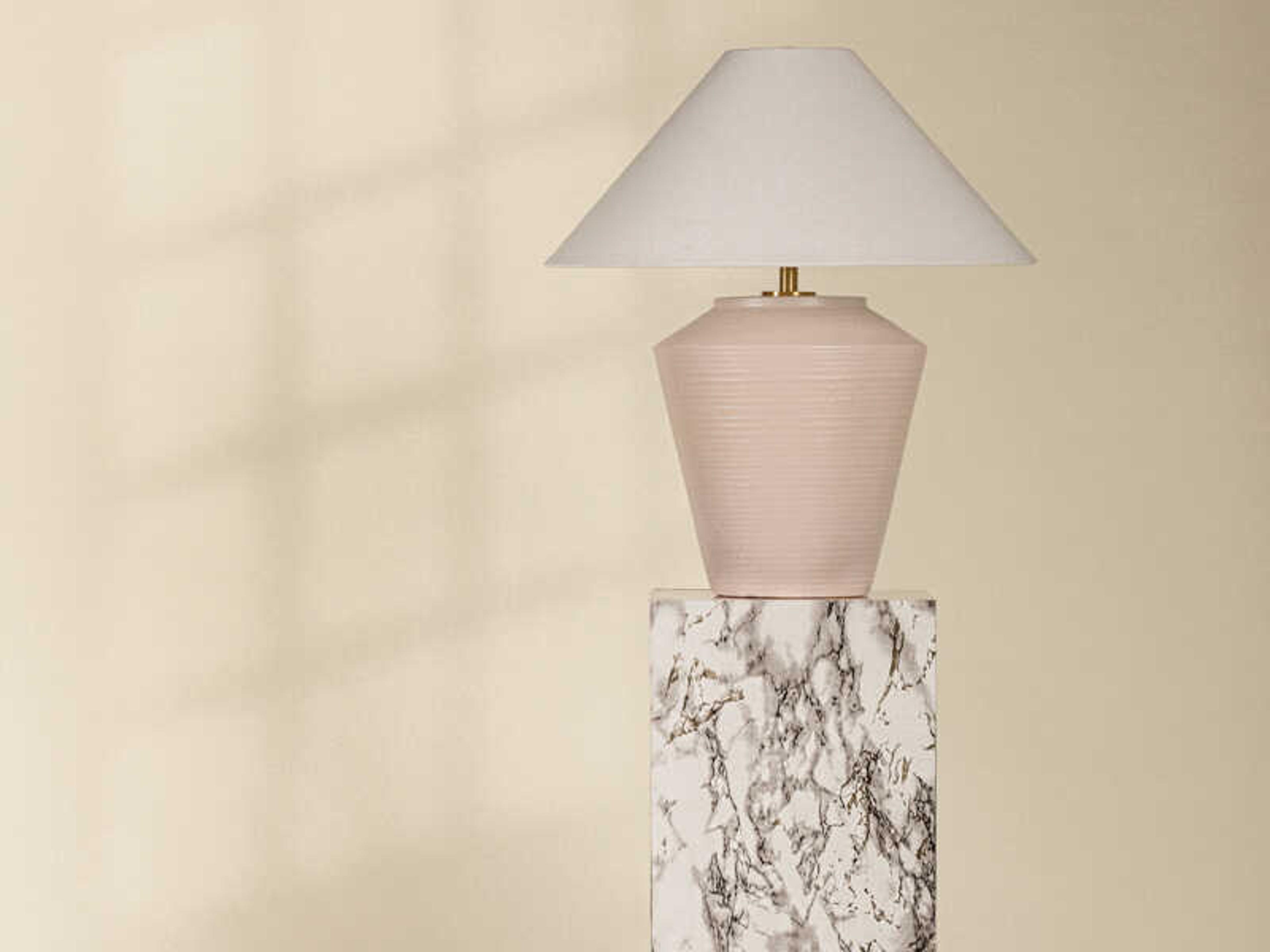 Mitzi Rachie White Linen Table Lamp