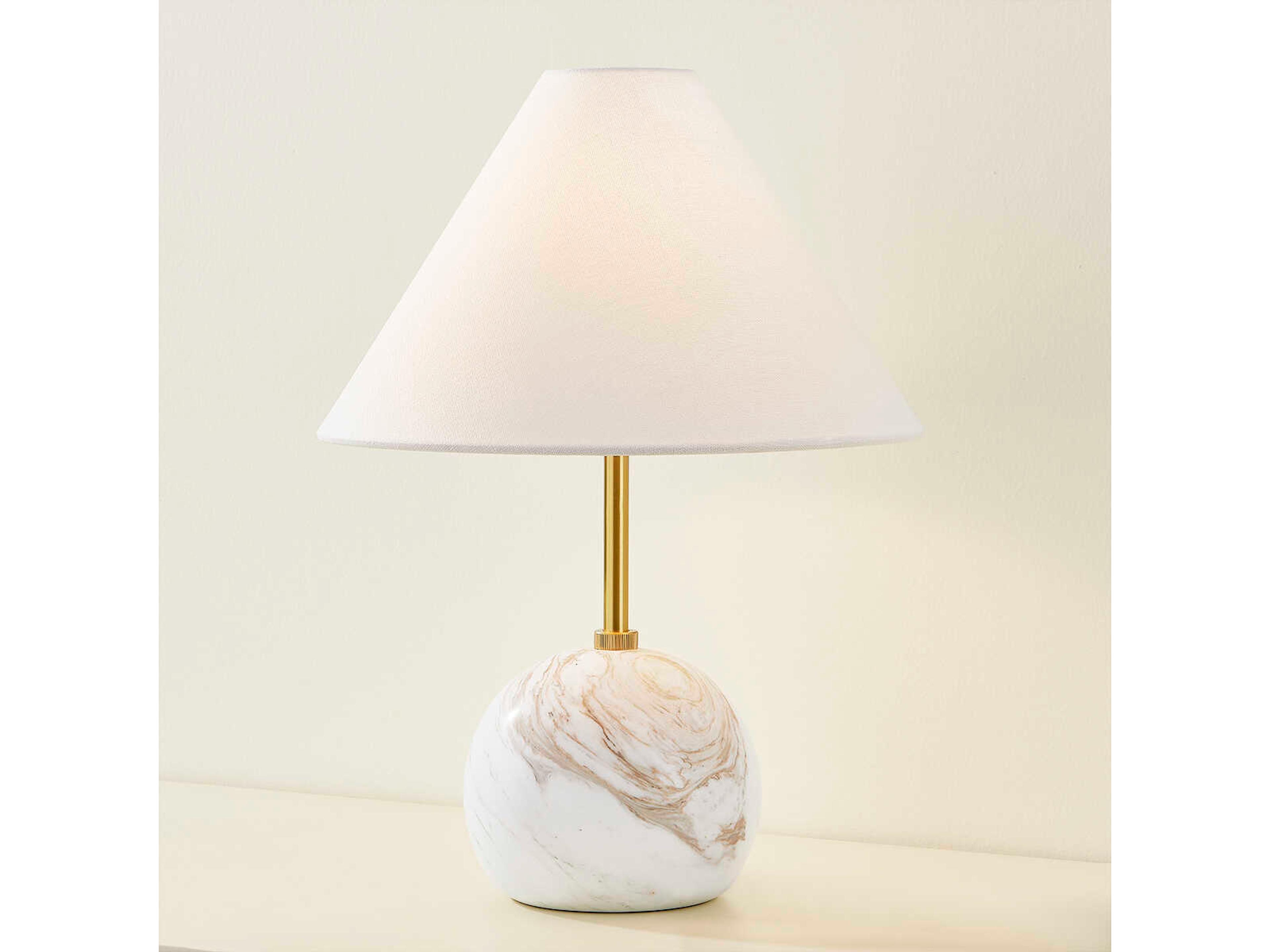 Mitzi Jewel Aged Brass White Table Lamp
