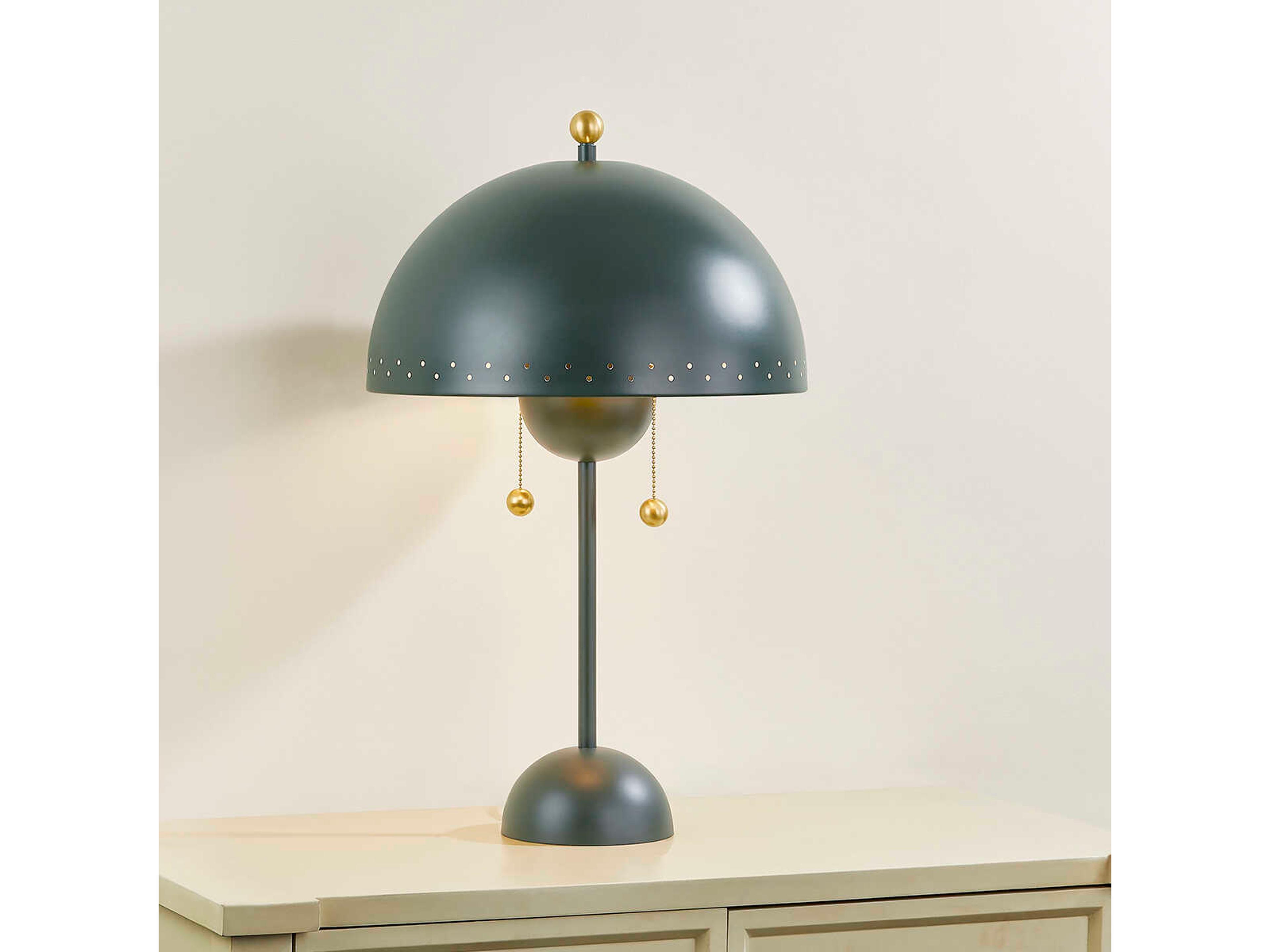 Mitzi Jojo Aged Brass Soft Studio Green Buffet Lamp