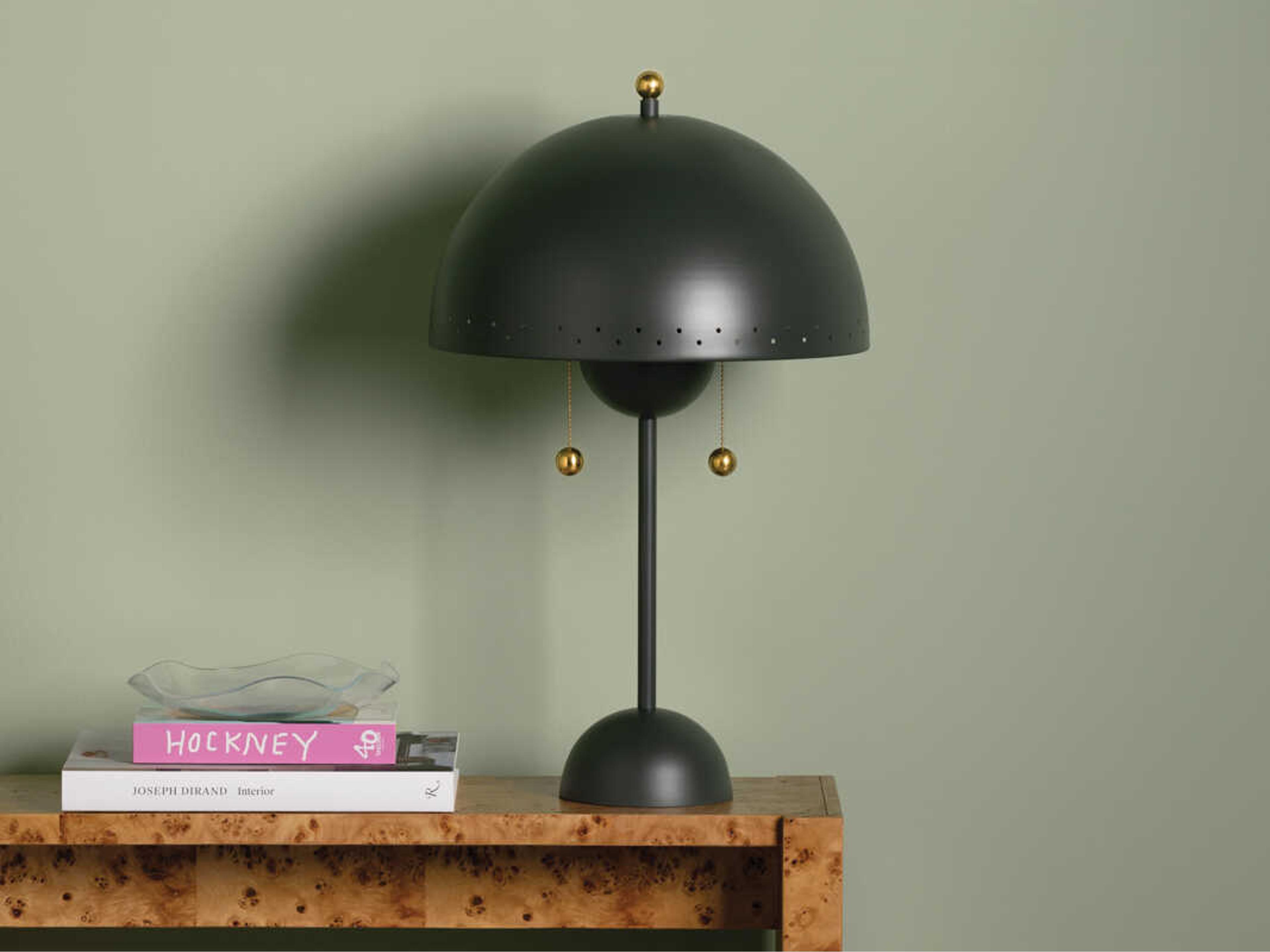 Mitzi Jojo Aged Brass Soft Studio Green Buffet Lamp