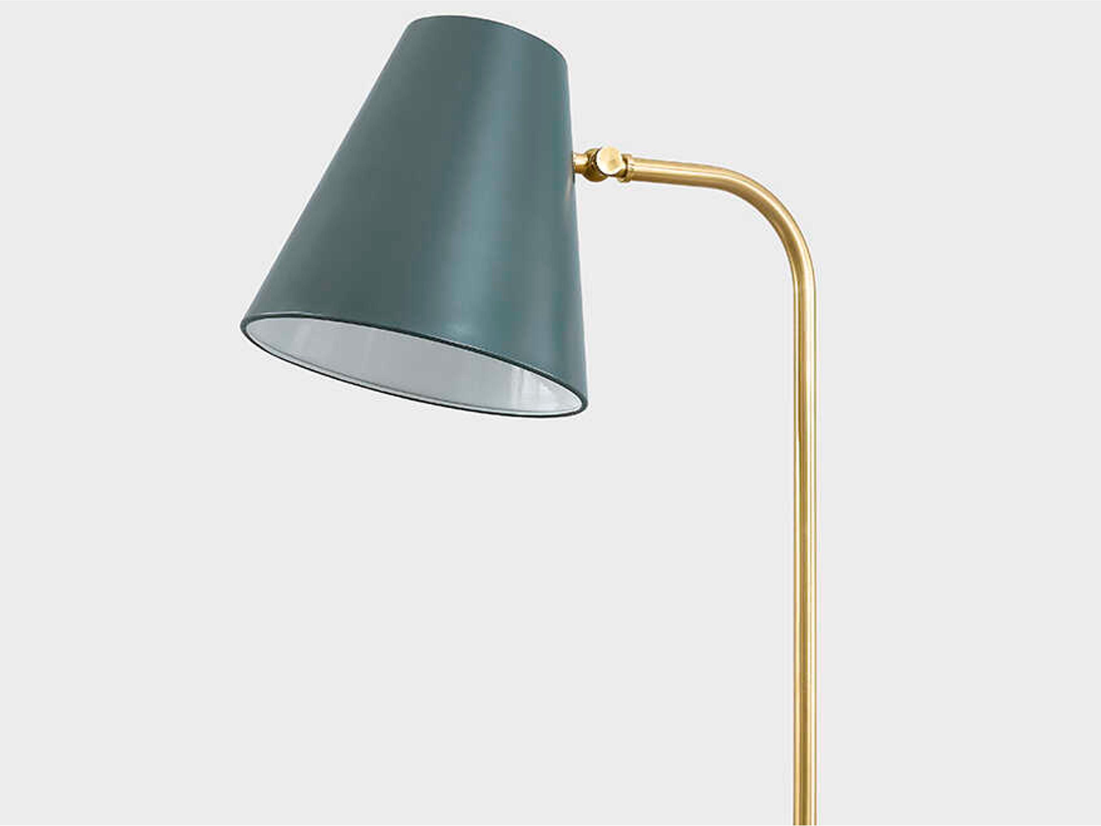 Mitzi Georgann Aged Brass Soft Studio Green Floor Lamp