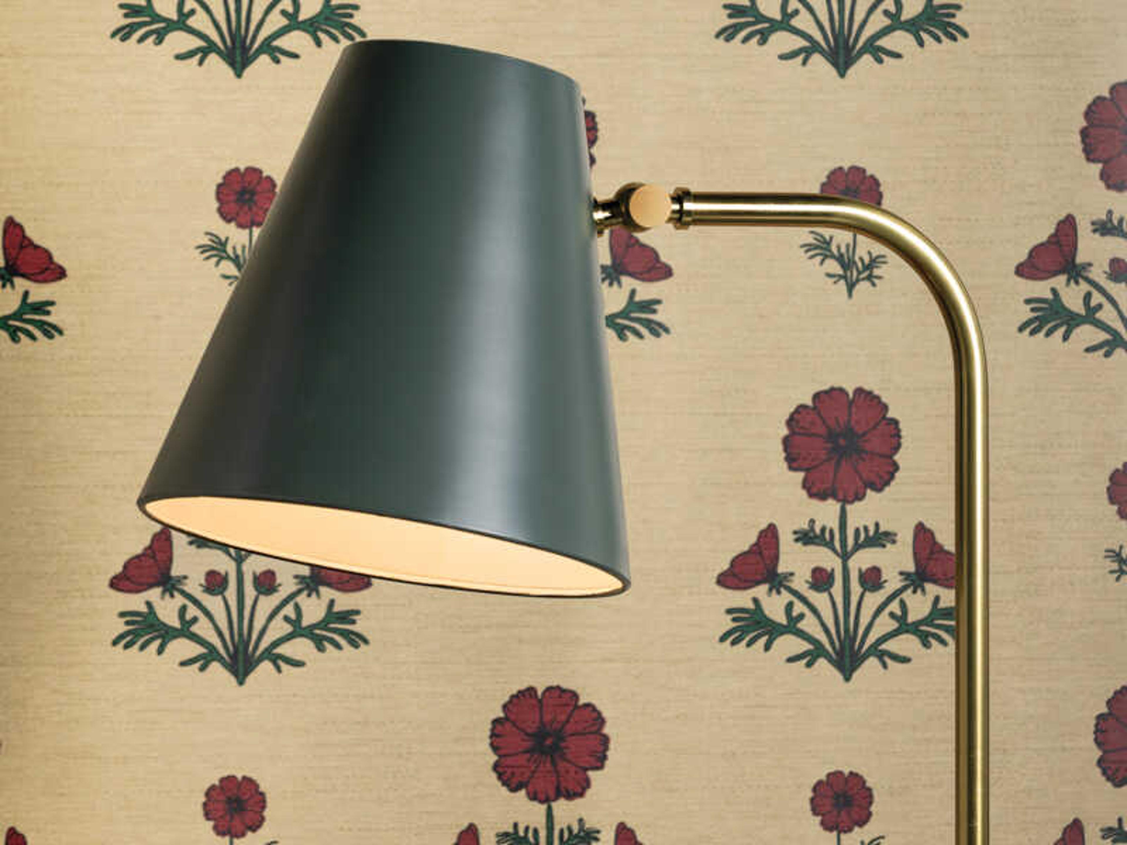 Mitzi Georgann Aged Brass Soft Studio Green Floor Lamp