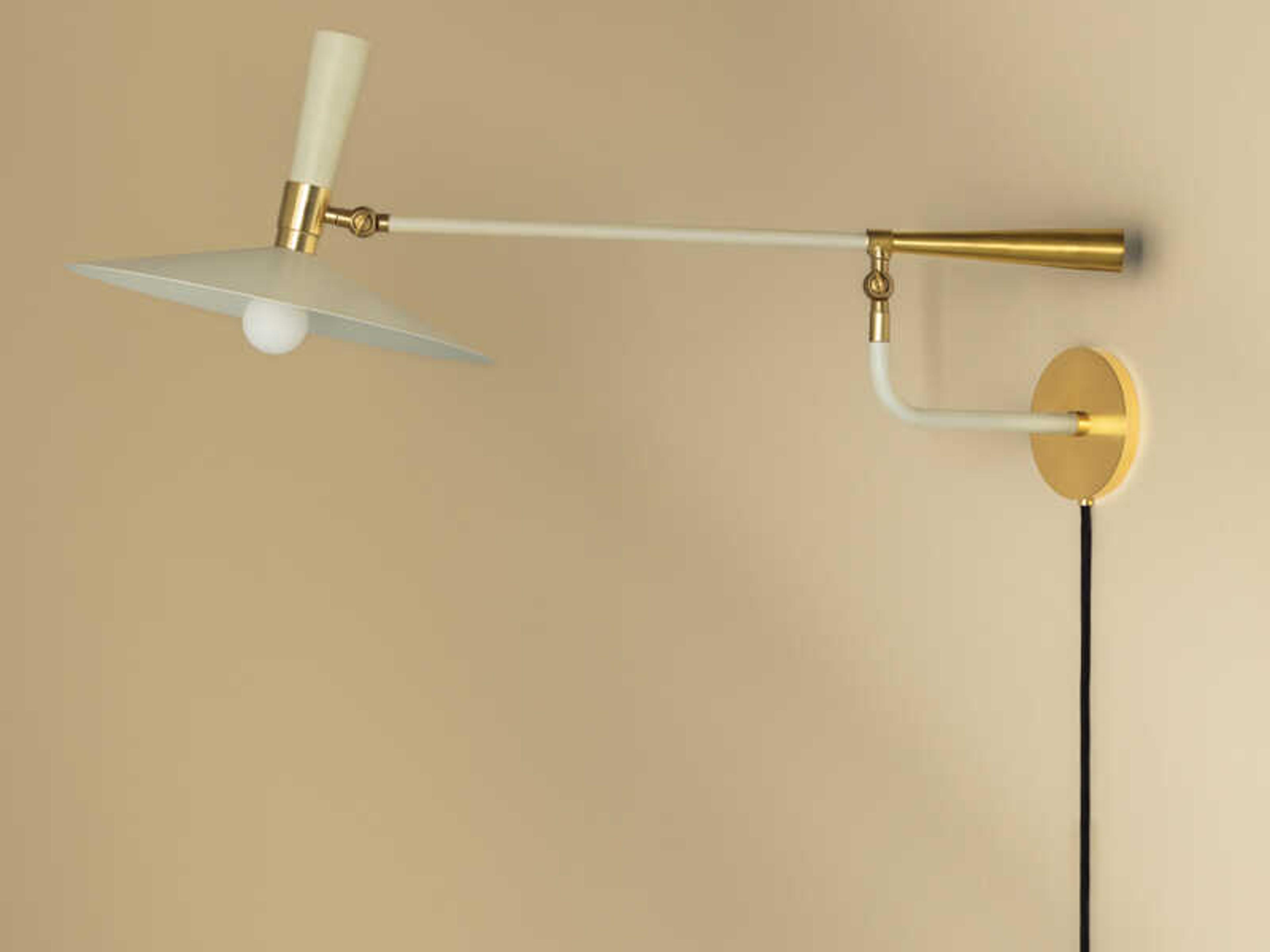 Mitzi Milena 1-Light Aged Brass Soft Cream Swing Wall Sconce