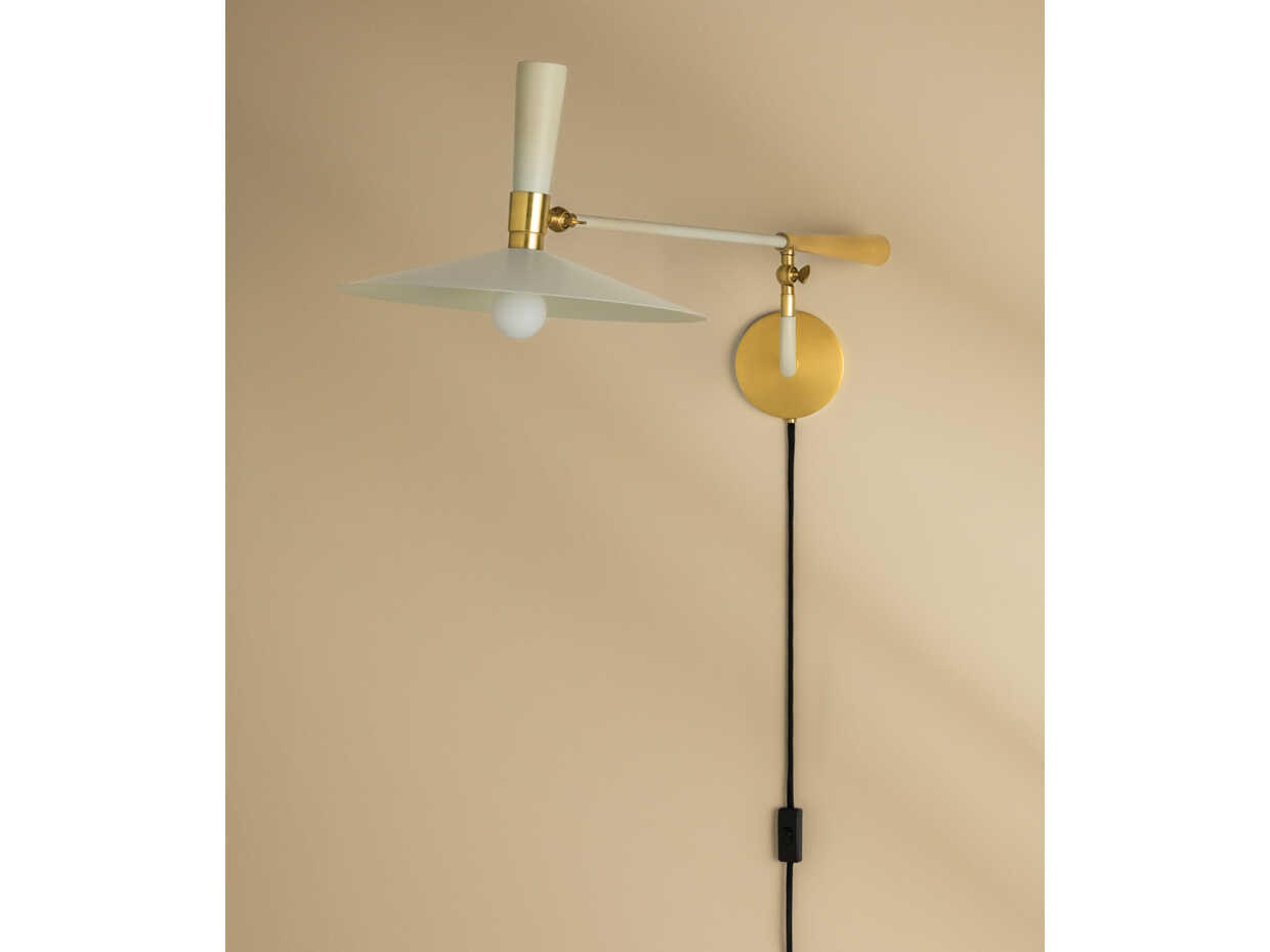 Mitzi Milena 1-Light Aged Brass Soft Cream Swing Wall Sconce