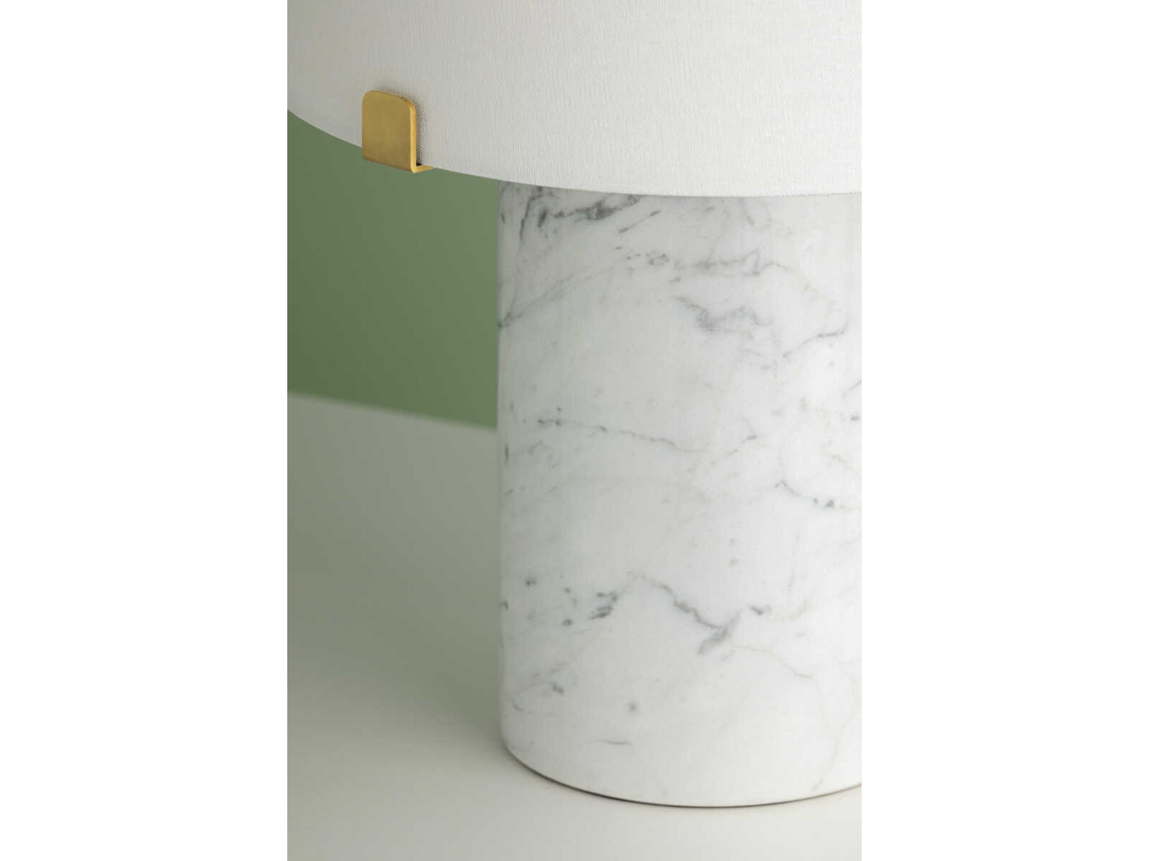 Mitzi Rumi Aged Brass White Linen Table Lamp