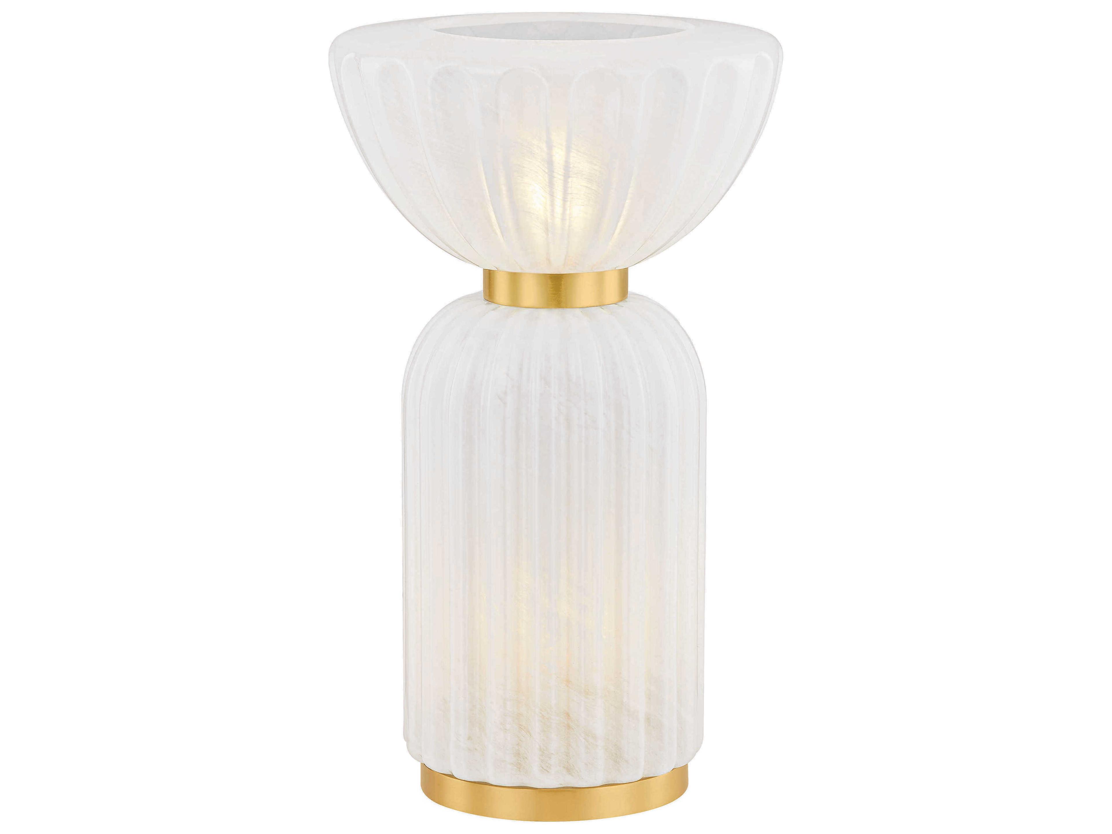 Cordelia Aged Brass Cloud Glass Table Lamp