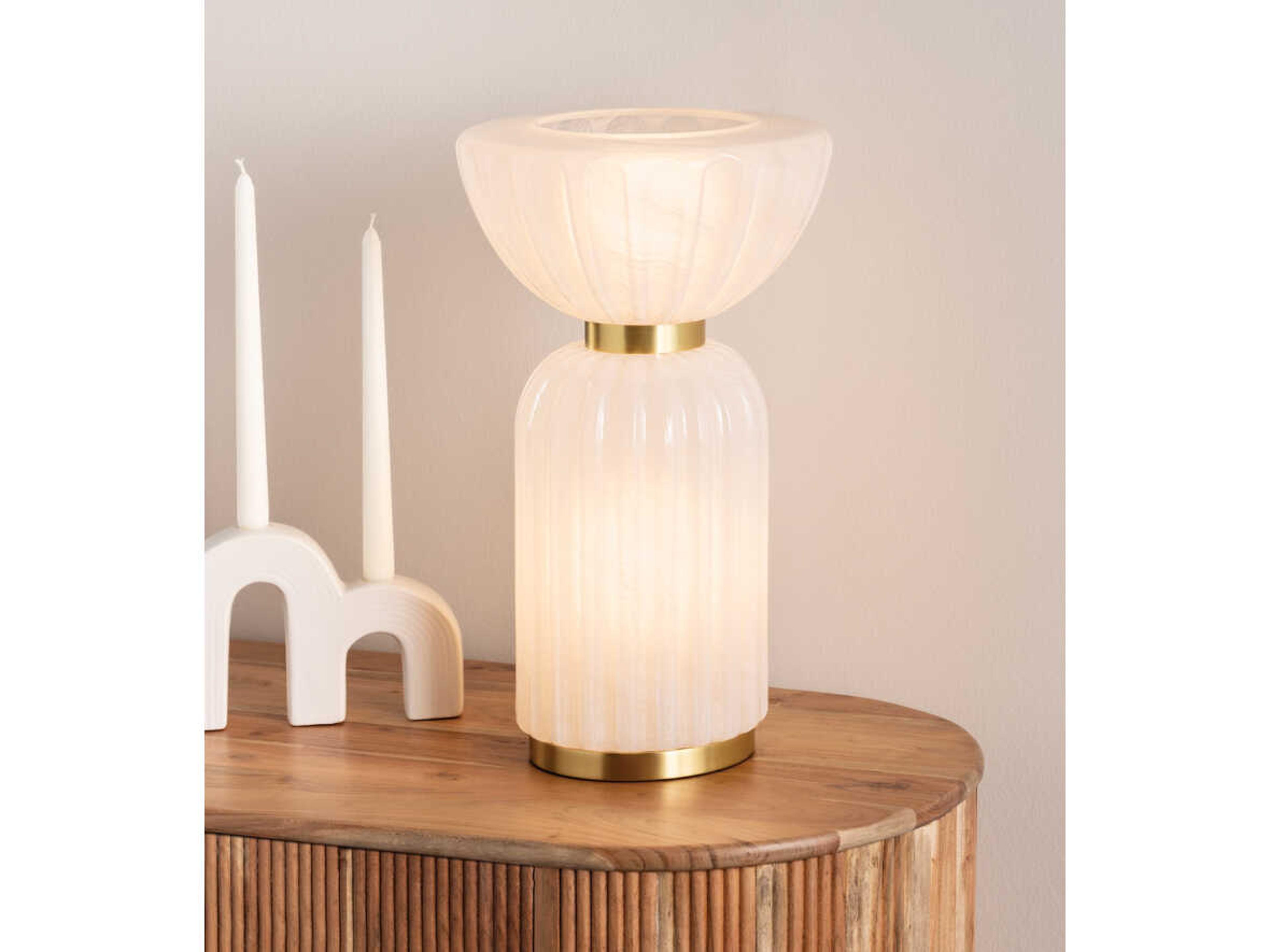 Mitzi Cordelia Aged Brass Cloud Glass Table Lamp