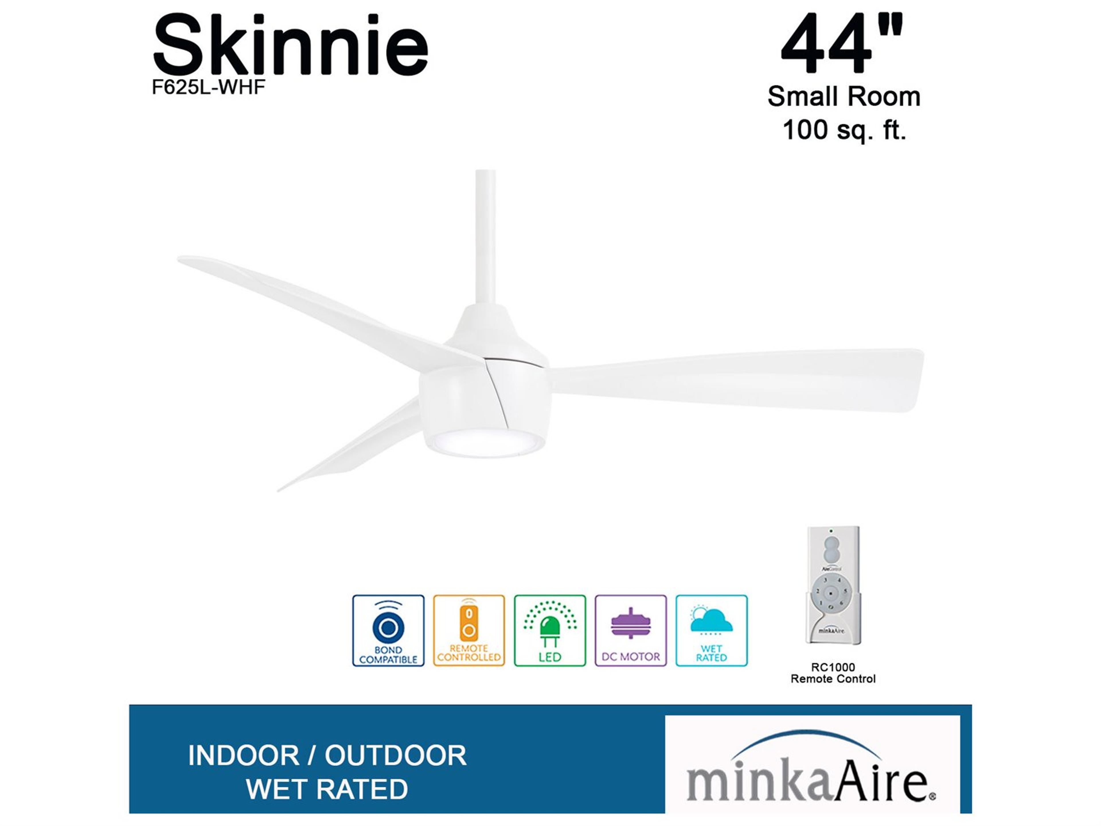 Minka-Aire Skinnie 1 - Light 44" LED Outdoor Ceiling Fan