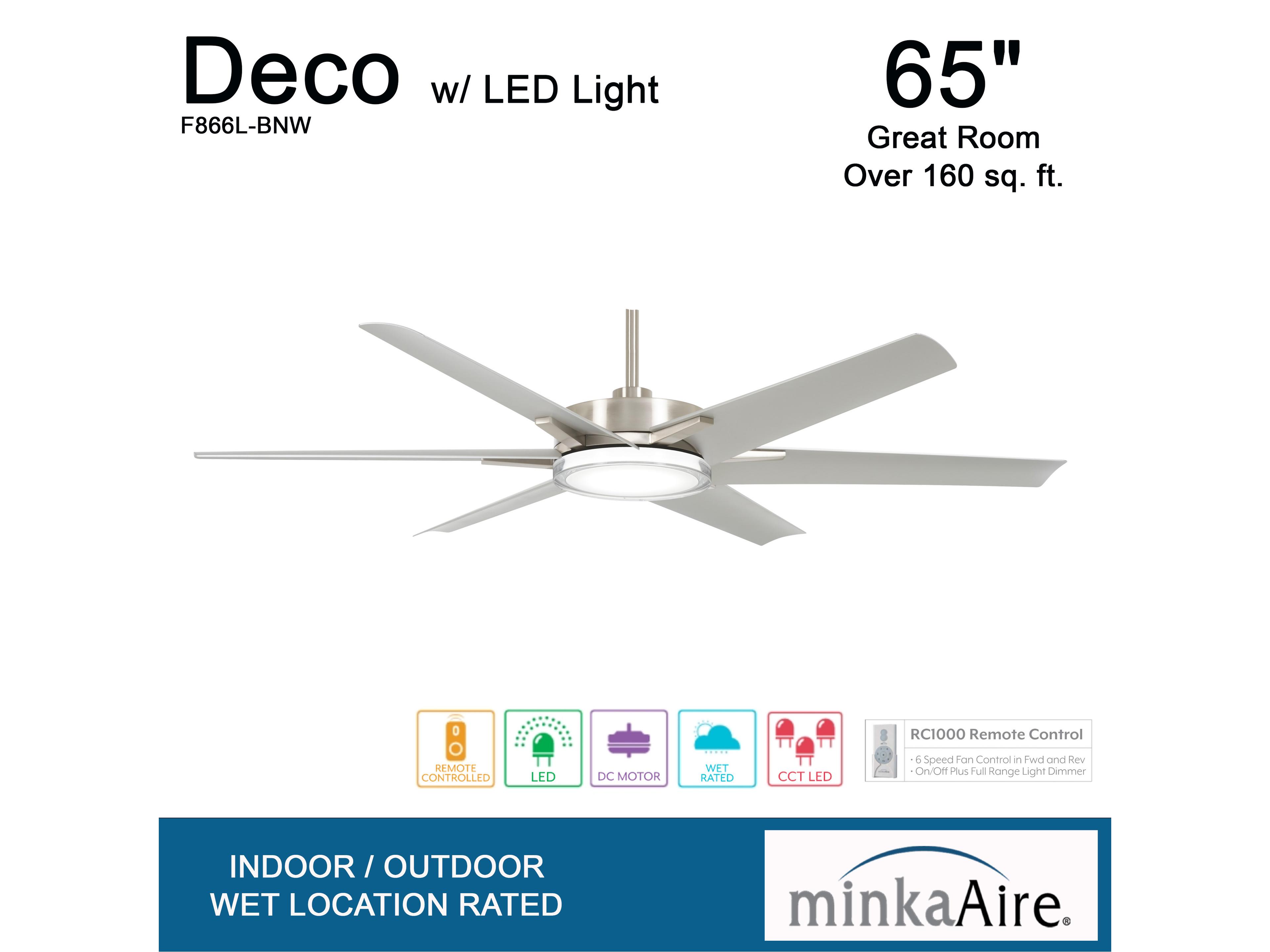 Minka-Aire Deco 1 - Light 65" LED Outdoor Ceiling Fan