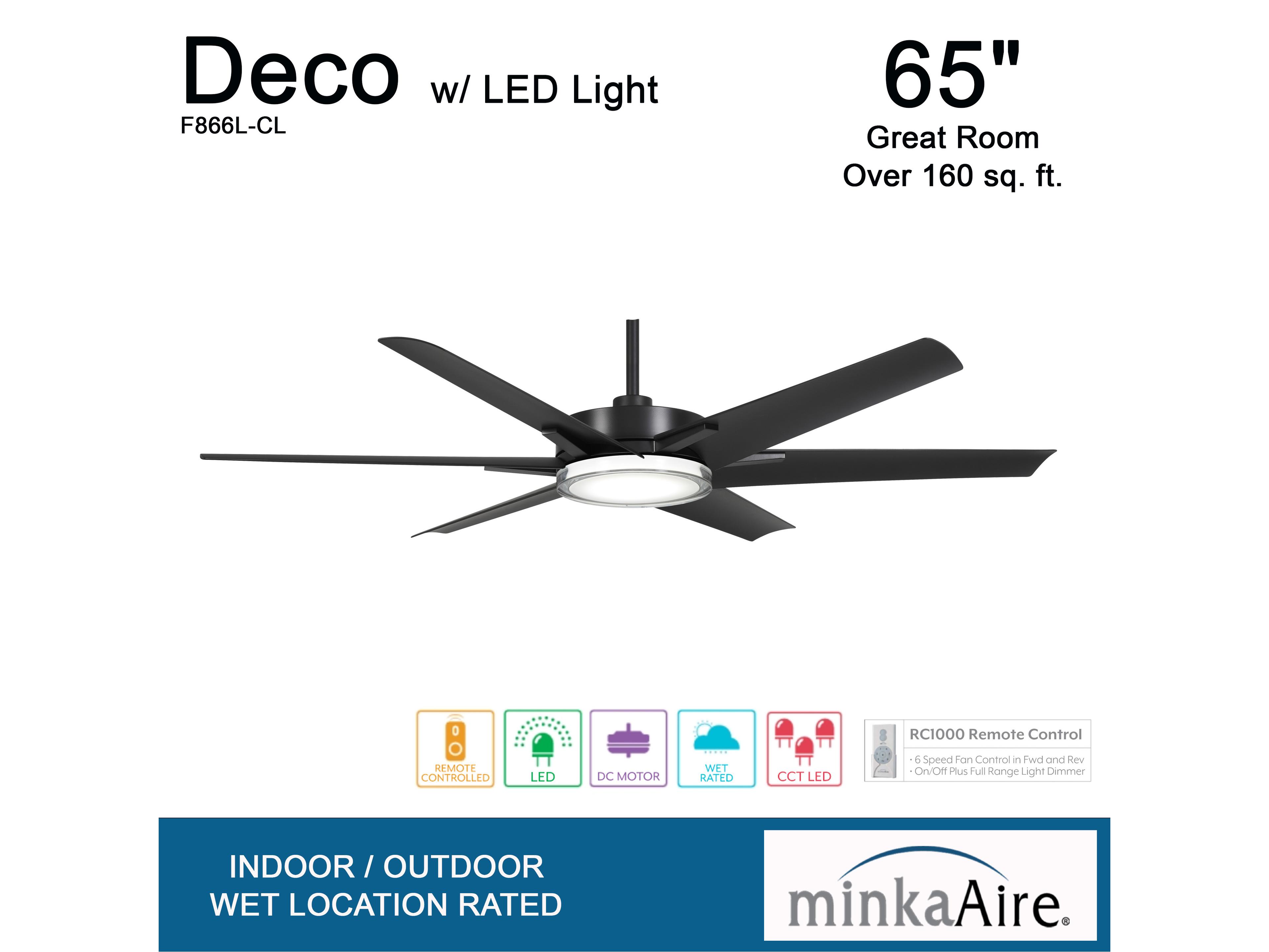 Minka-Aire Deco 1 - Light 65" LED Outdoor Ceiling Fan