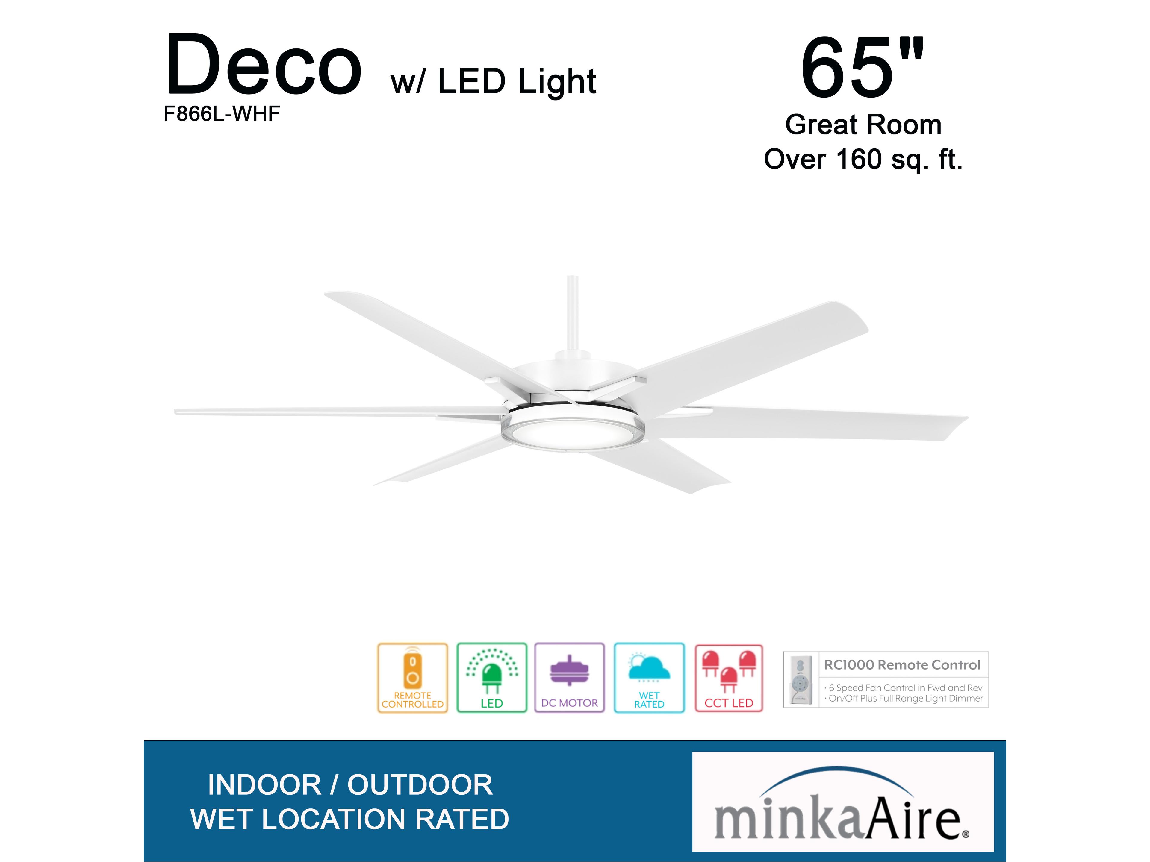 Minka-Aire Deco 1 - Light 65" LED Outdoor Ceiling Fan