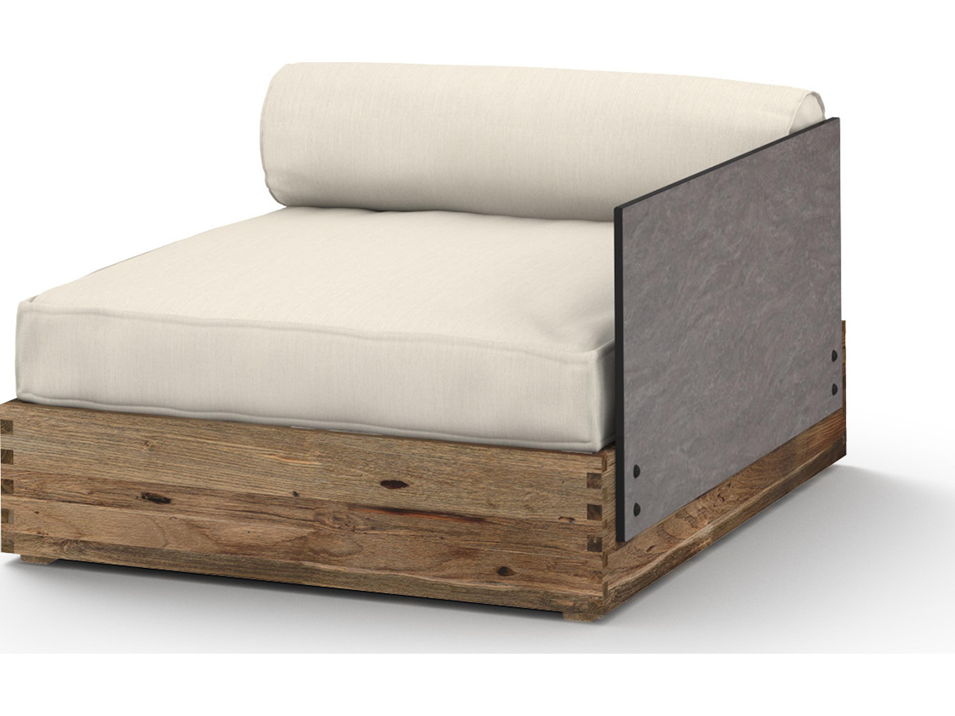 MamaGreen Aiko Teak Cushion Modular Left Arm Outdoor Lounge Chair