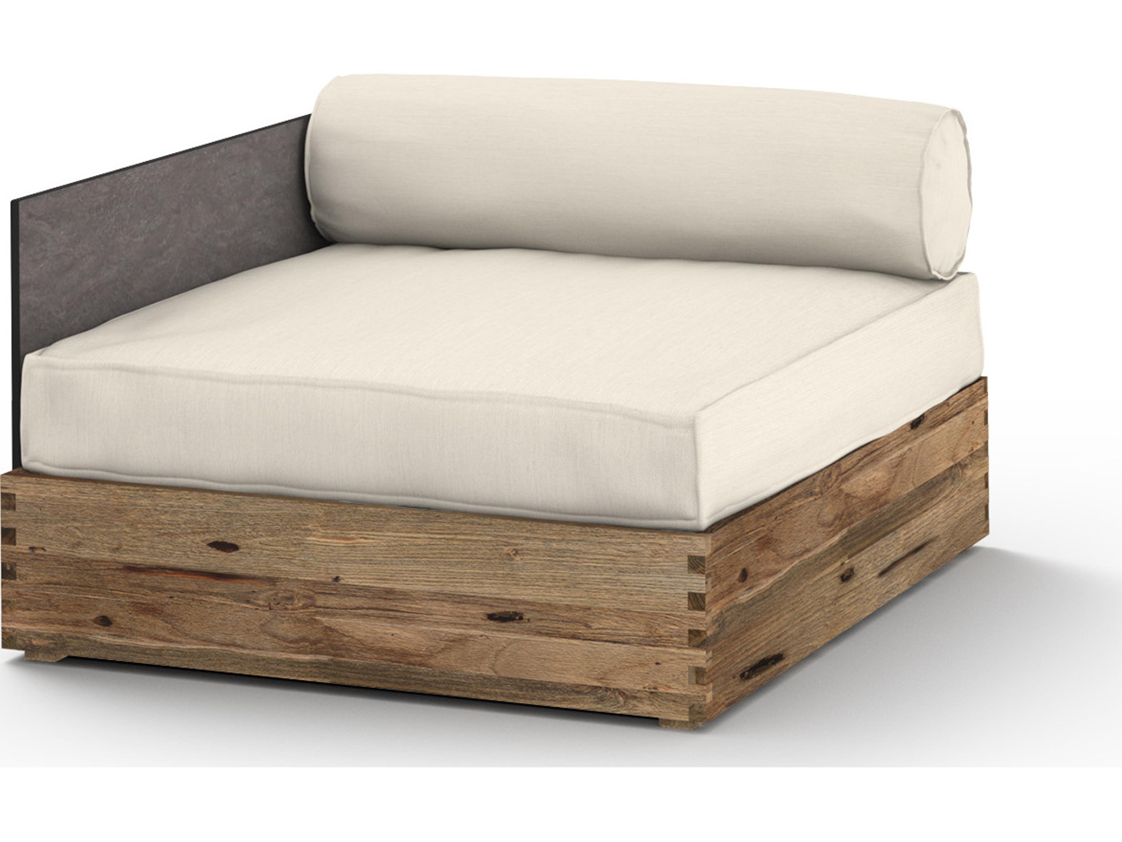 MamaGreen Aiko Teak Cushion Modular Right Arm Outdoor Patio Lounge Chair