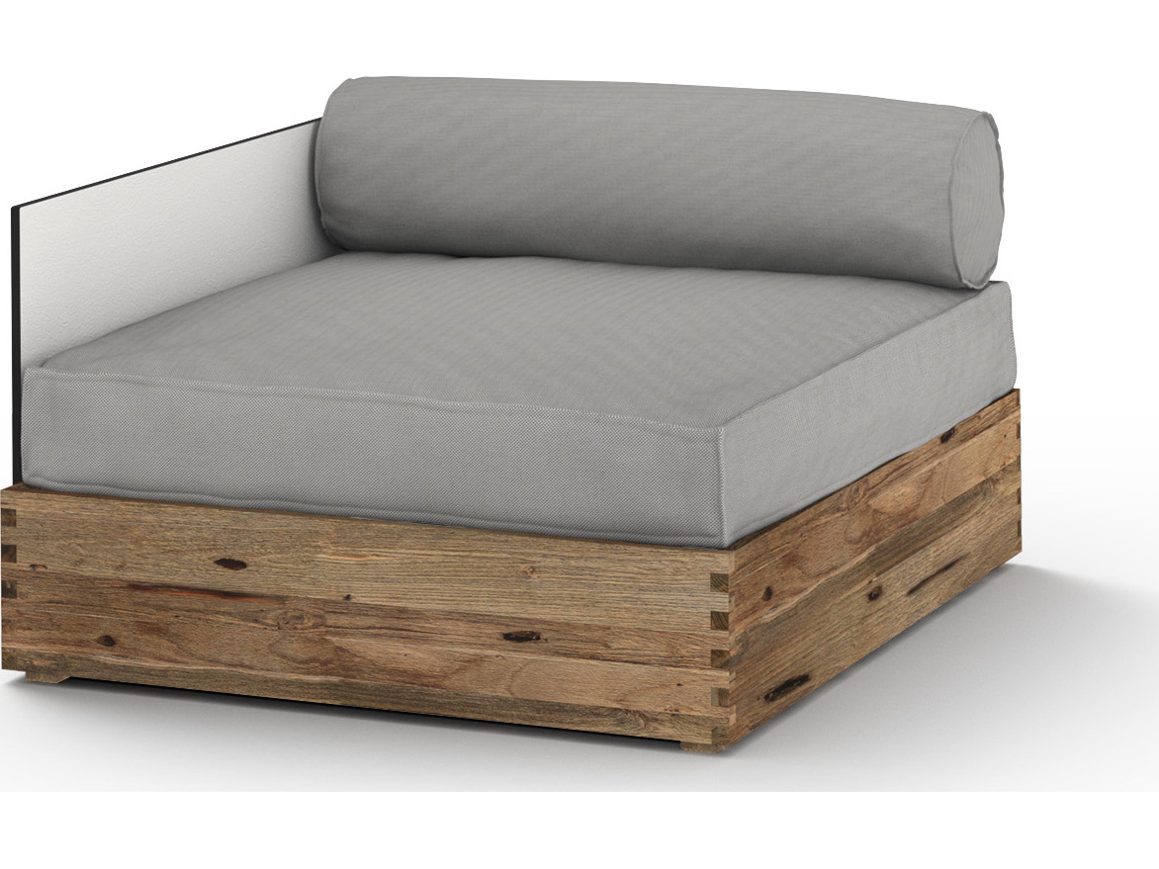 MamaGreen Aiko Teak Cushion Modular Right Arm Outdoor Patio Lounge Chair