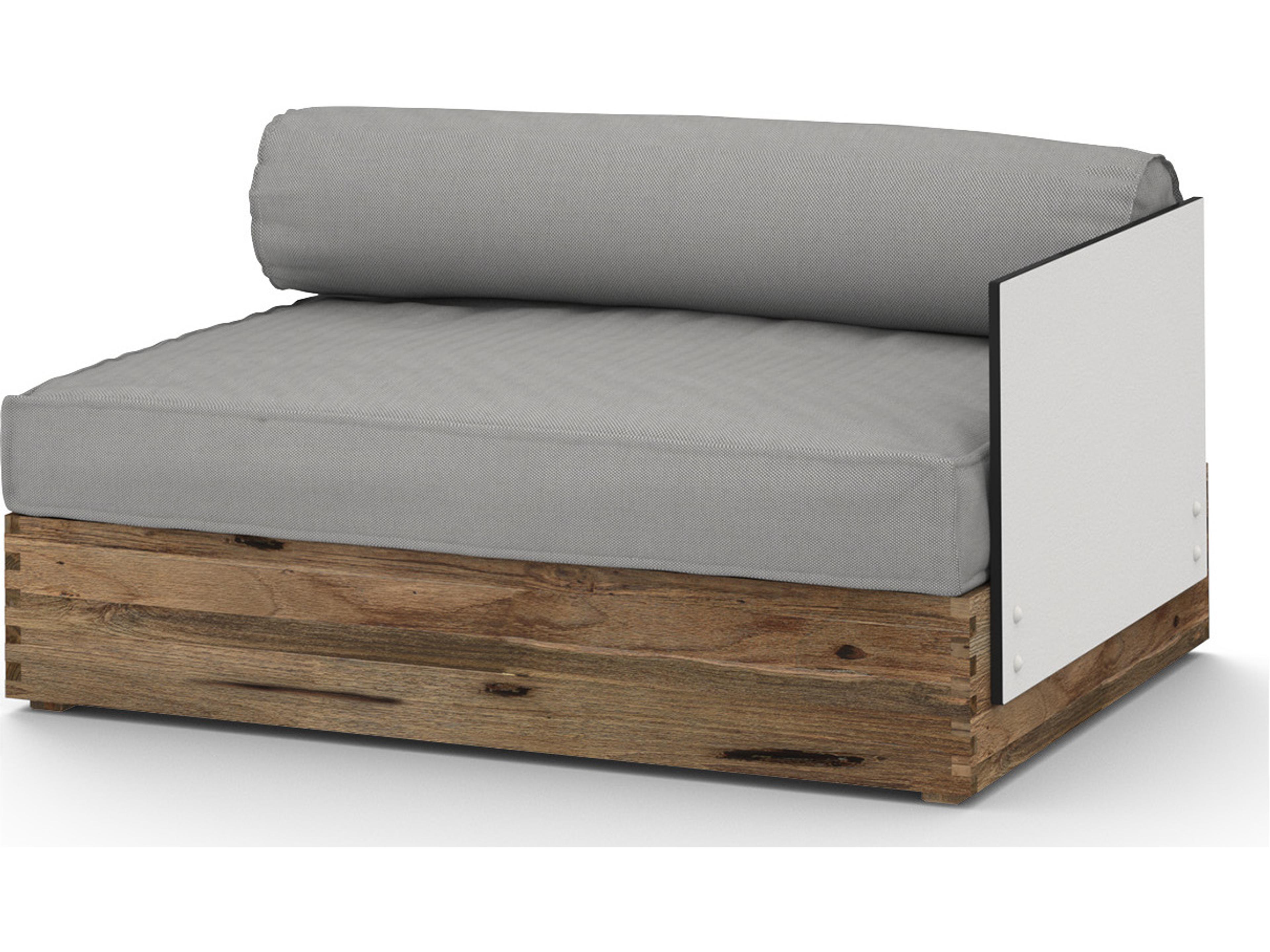 MamaGreen Aiko Teak Cushion Modular Left Arm Outdoor Patio Lounge Chair