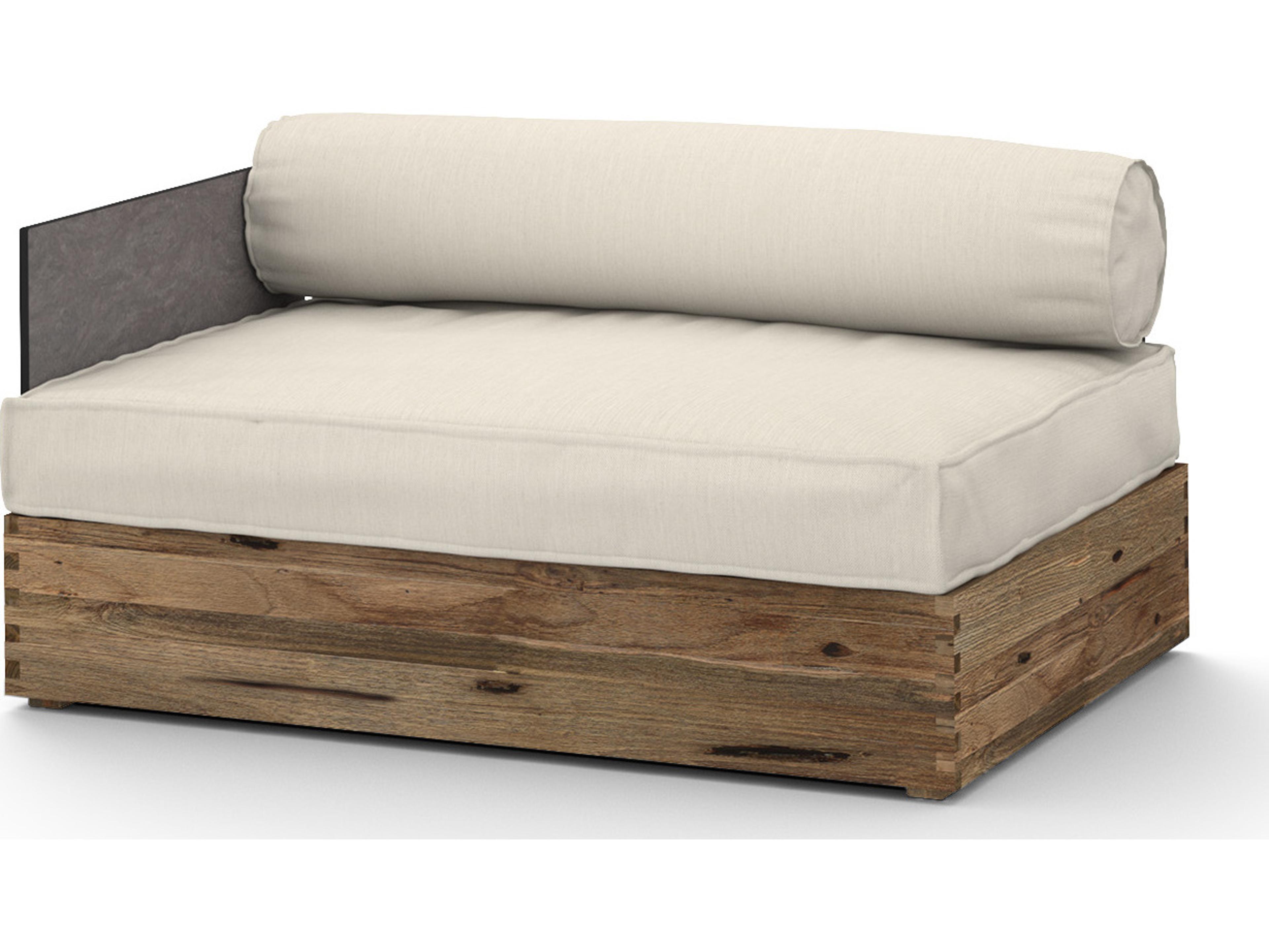 MamaGreen Aiko Teak Cushion Modular Right Arm Patio Lounge Chair