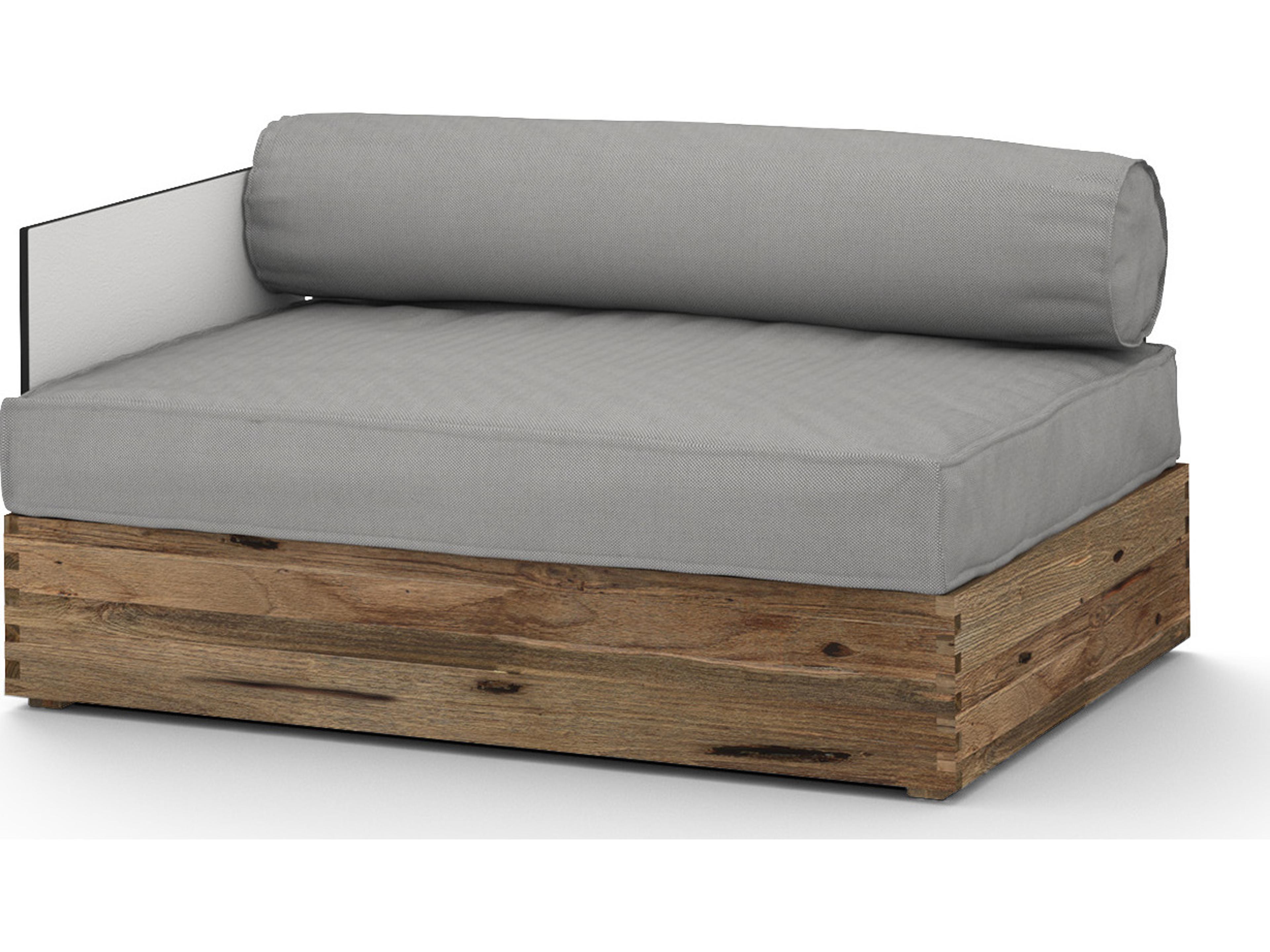 MamaGreen Aiko Teak Cushion Modular Right Arm Patio Lounge Chair