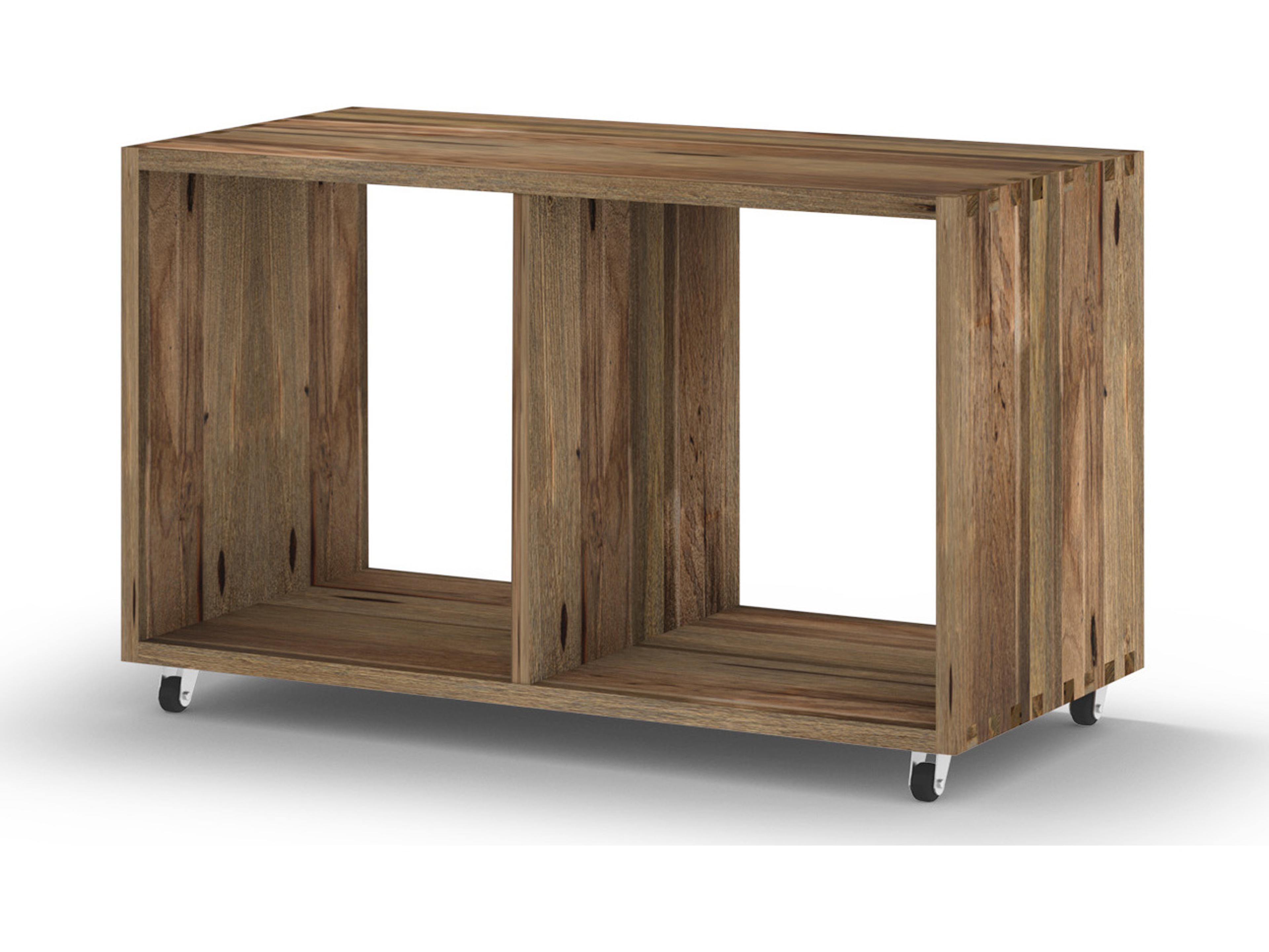 MamaGreen Aiko Teak Rectangular Rolling Outdoor Patio Coffee Table