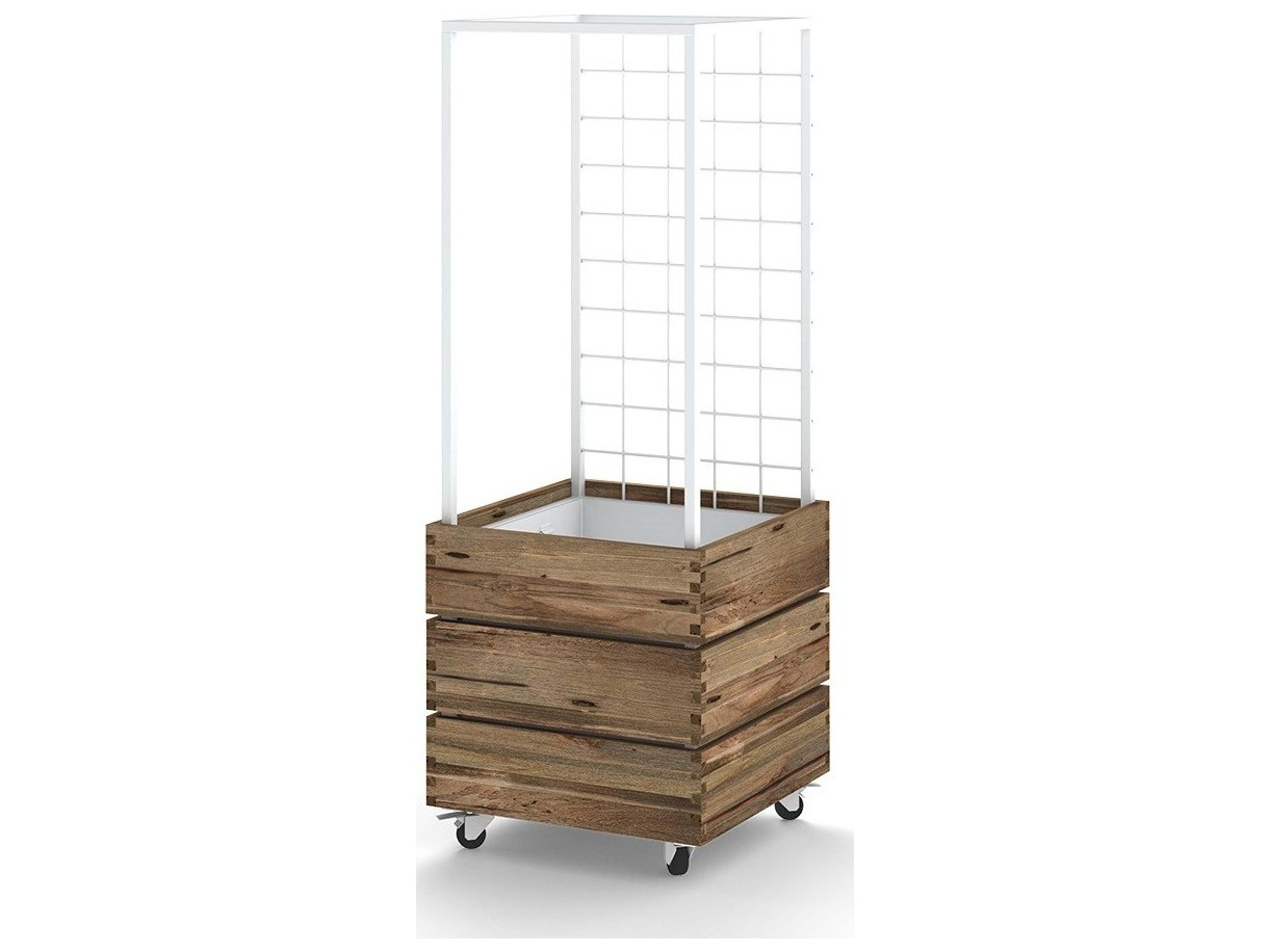 MamaGreen Aiko Teak Aluminum Planter Square