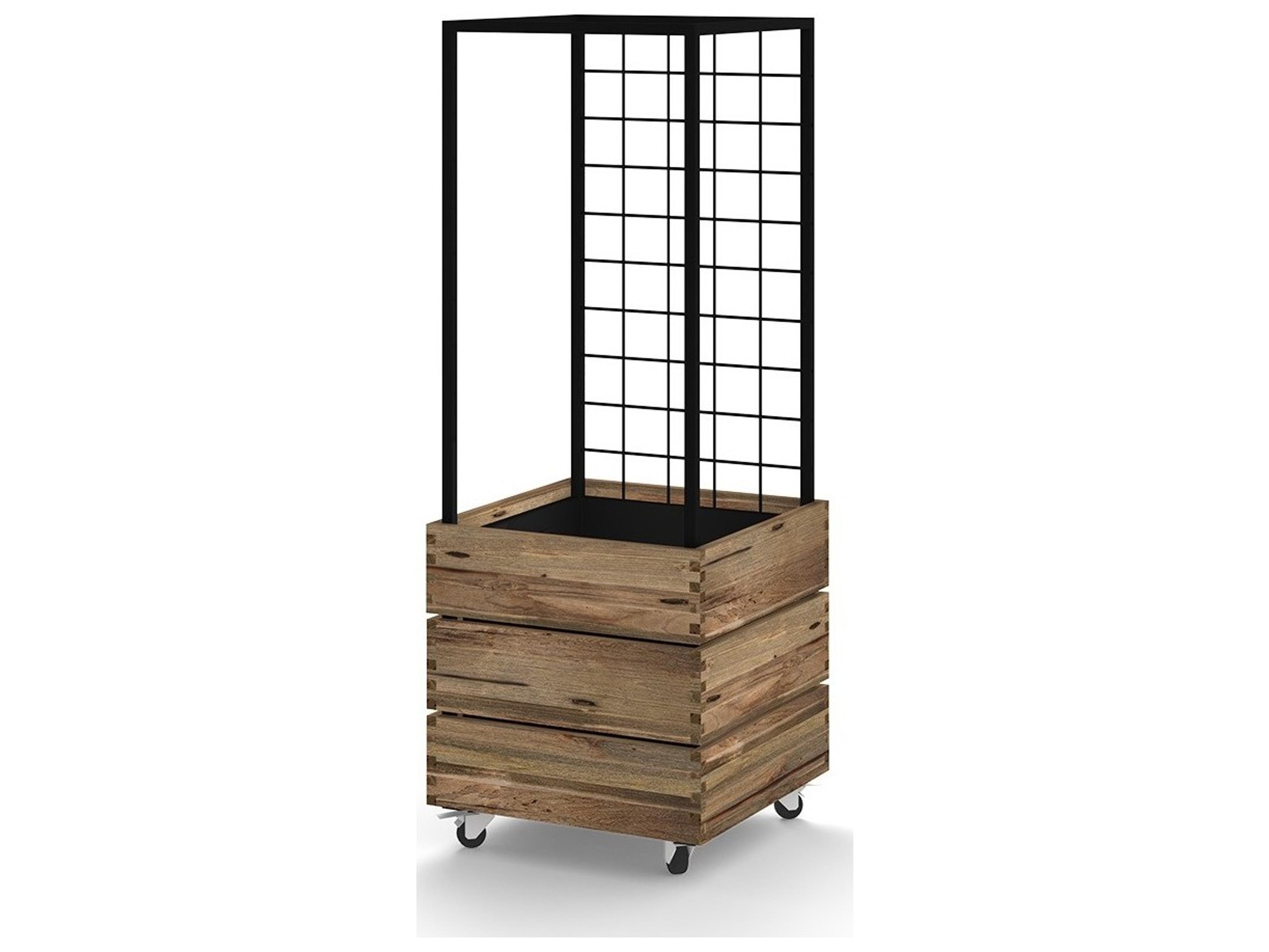 MamaGreen Aiko Teak Aluminum Planter Square