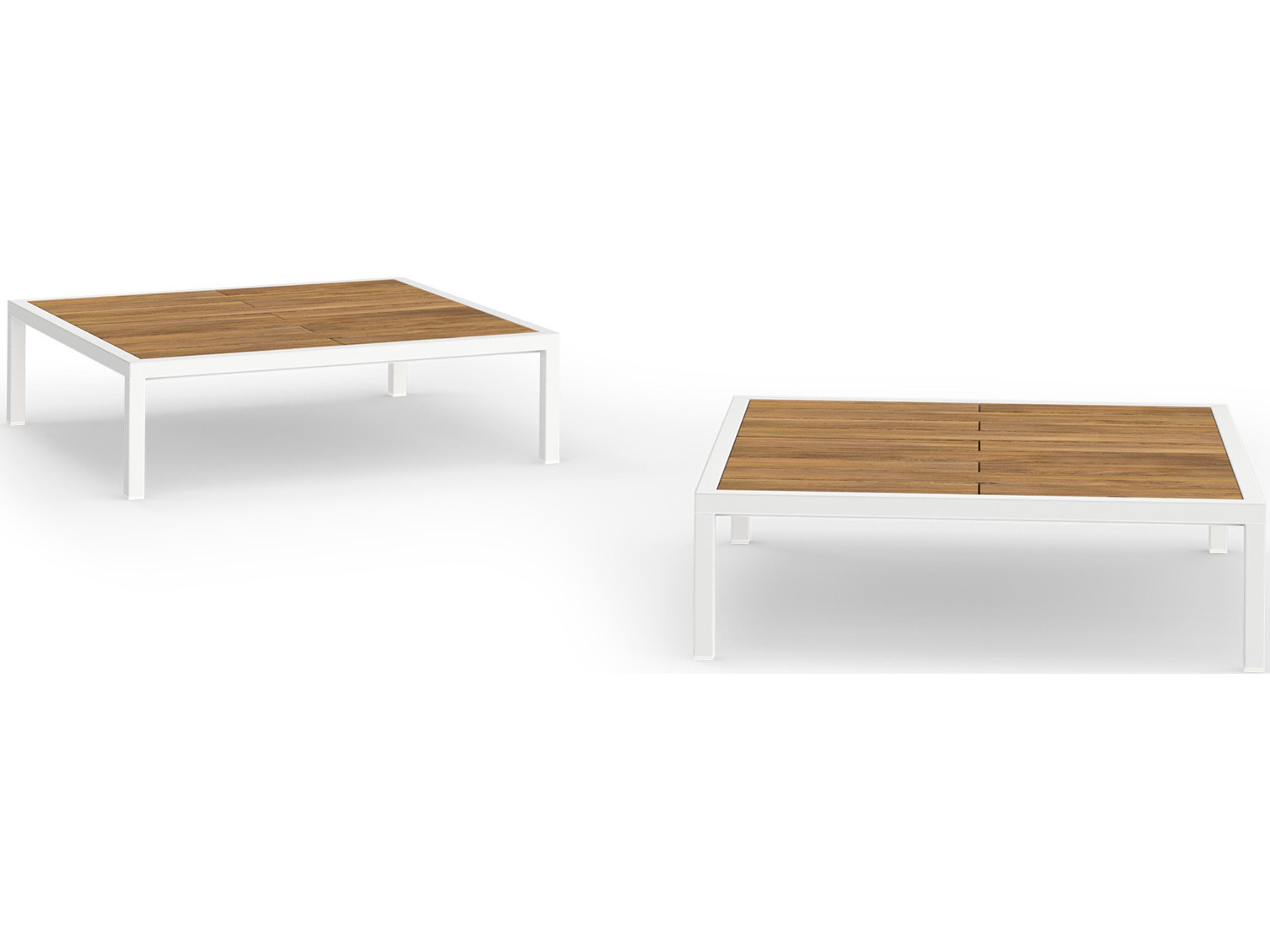 Albatross Stainless Steel Square Teak Top Low Table