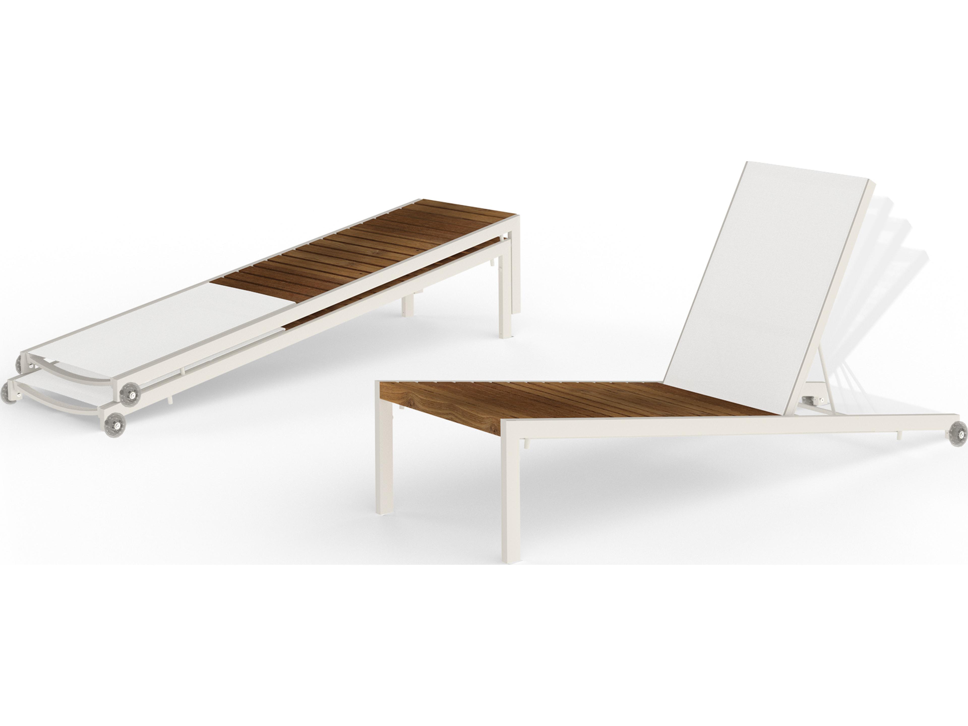 MamaGreen Bondi Sling Aluminum Teak Patio Chaise Lounge