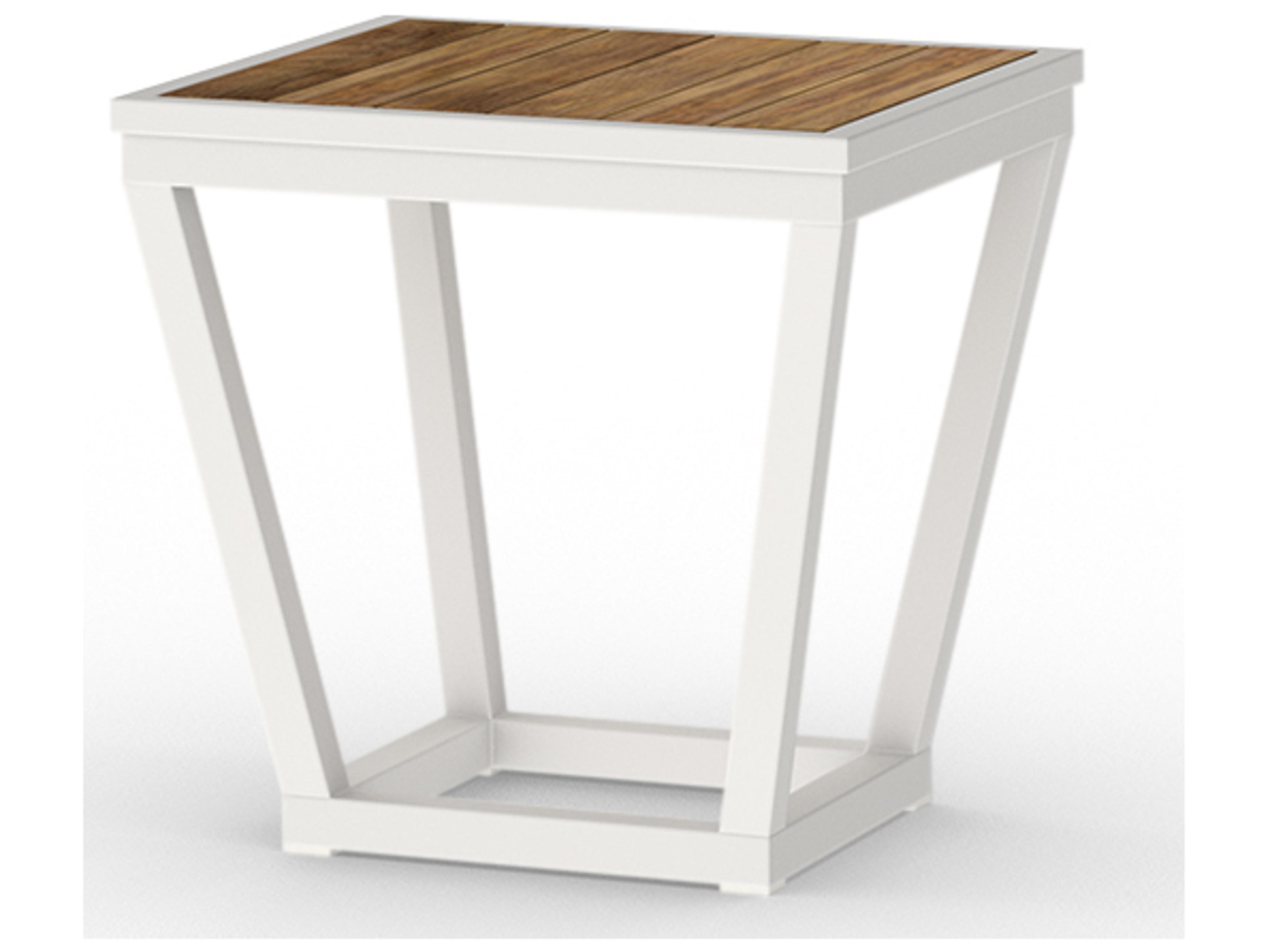 Bondi Outdoor Side Table Aluminum Teak Top