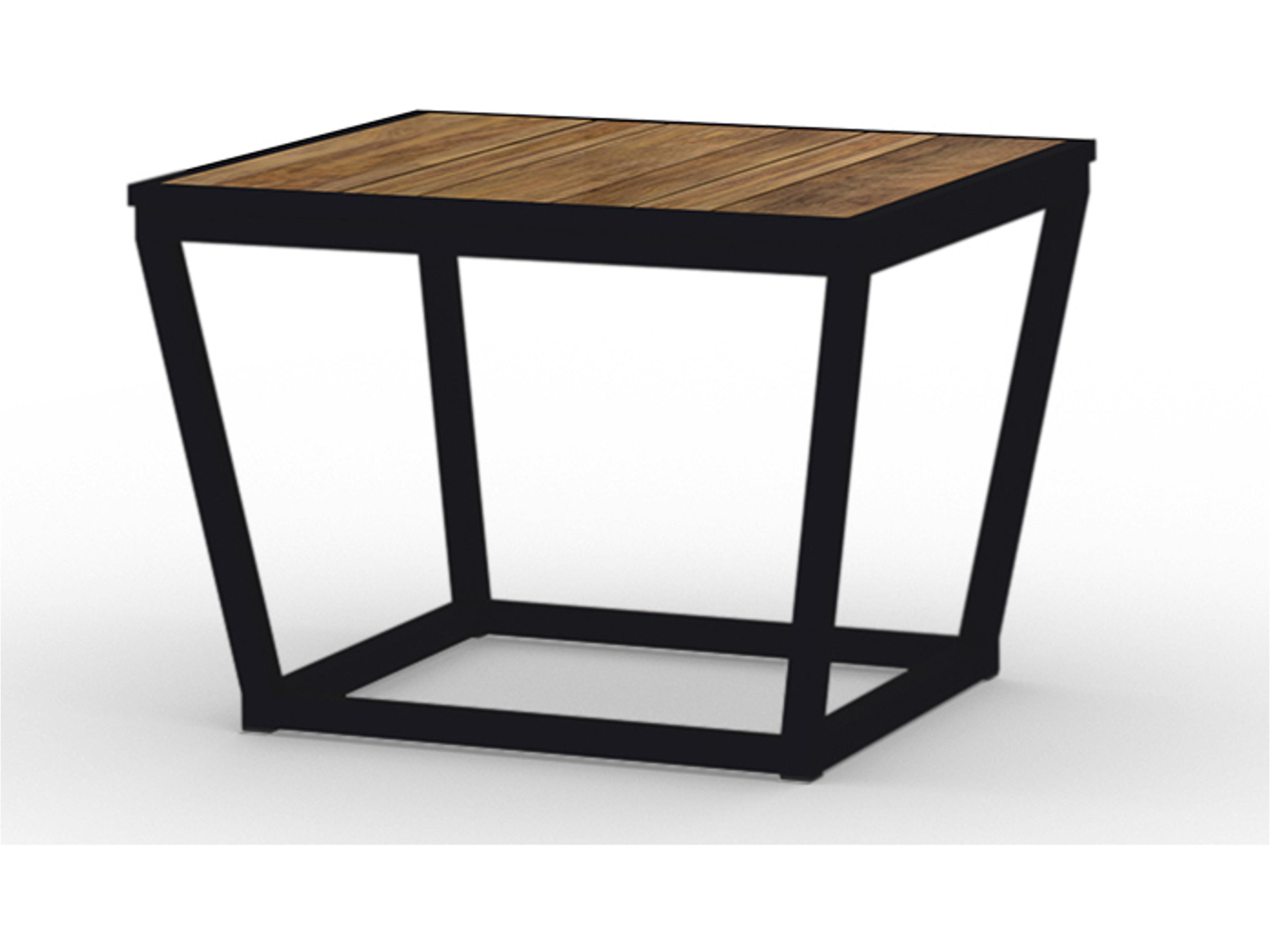 MamaGreen Bondi Aluminum Square Teak Top Outdoor Patio Coffee Table