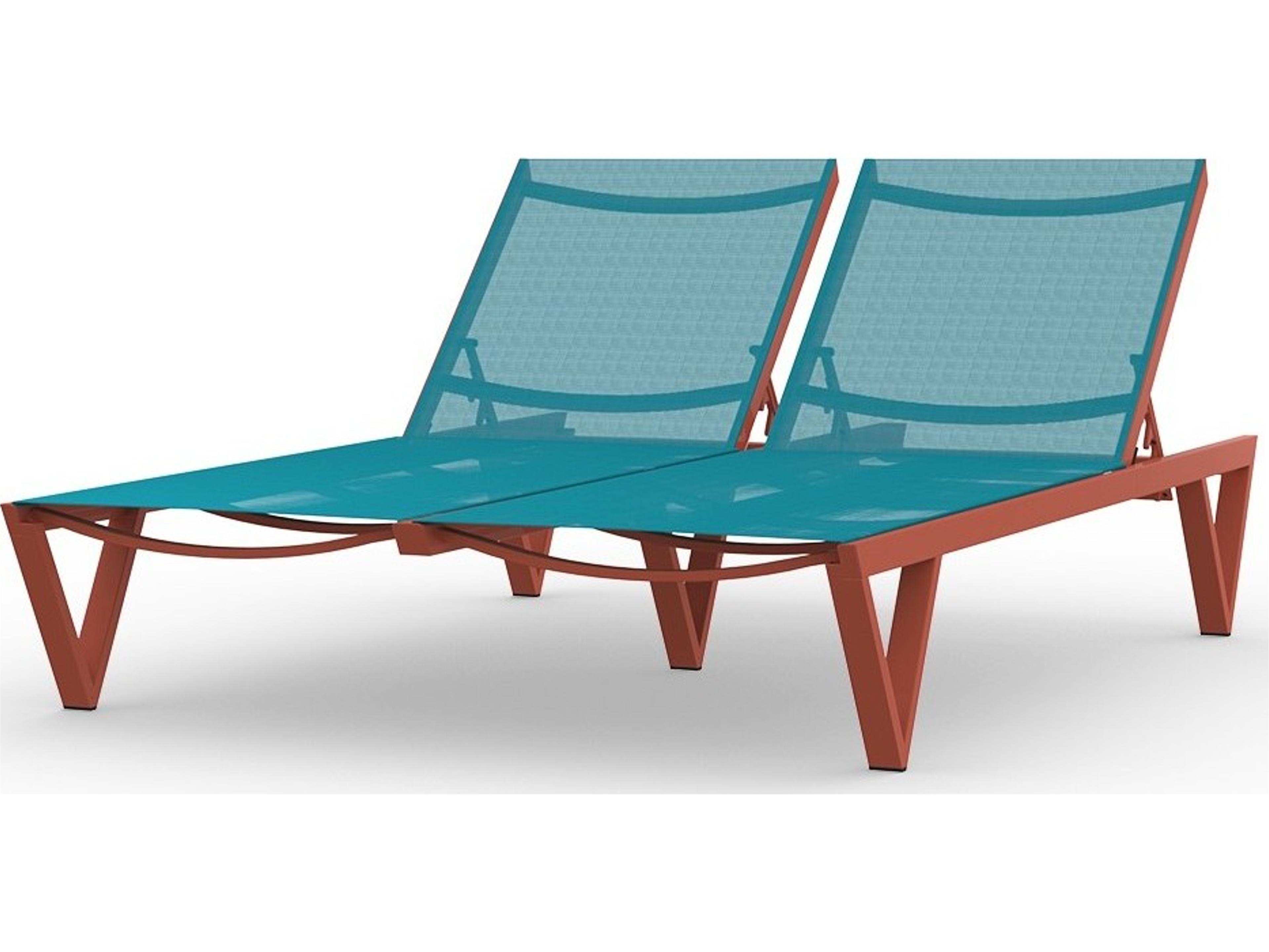 MamaGreen Bondi Aluminum Sling Sunbed Double Patio Chaise Lounge