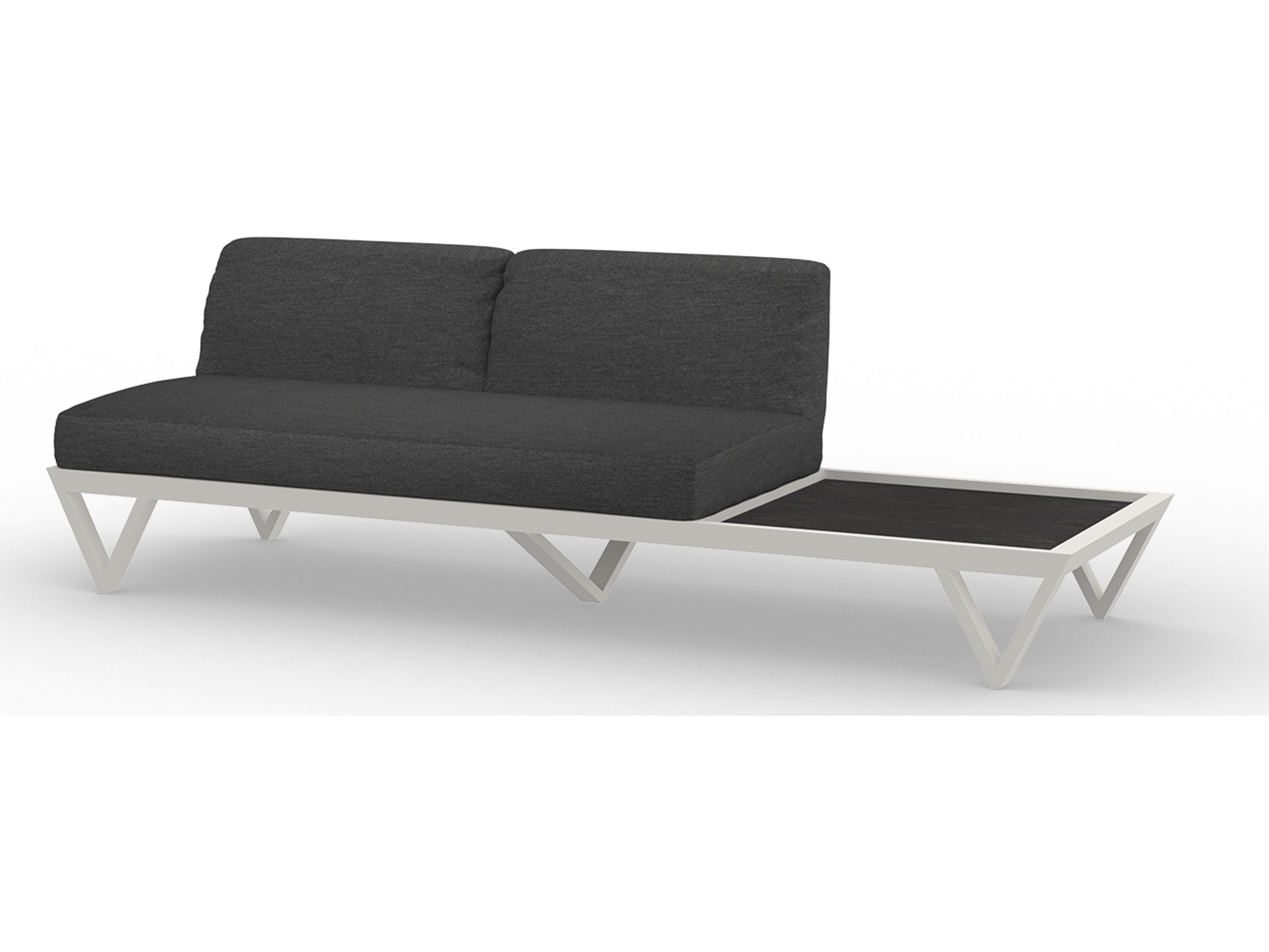 MamaGreen Bondi Belle Aluminum Sectional Patio Loveseat with HPL Table