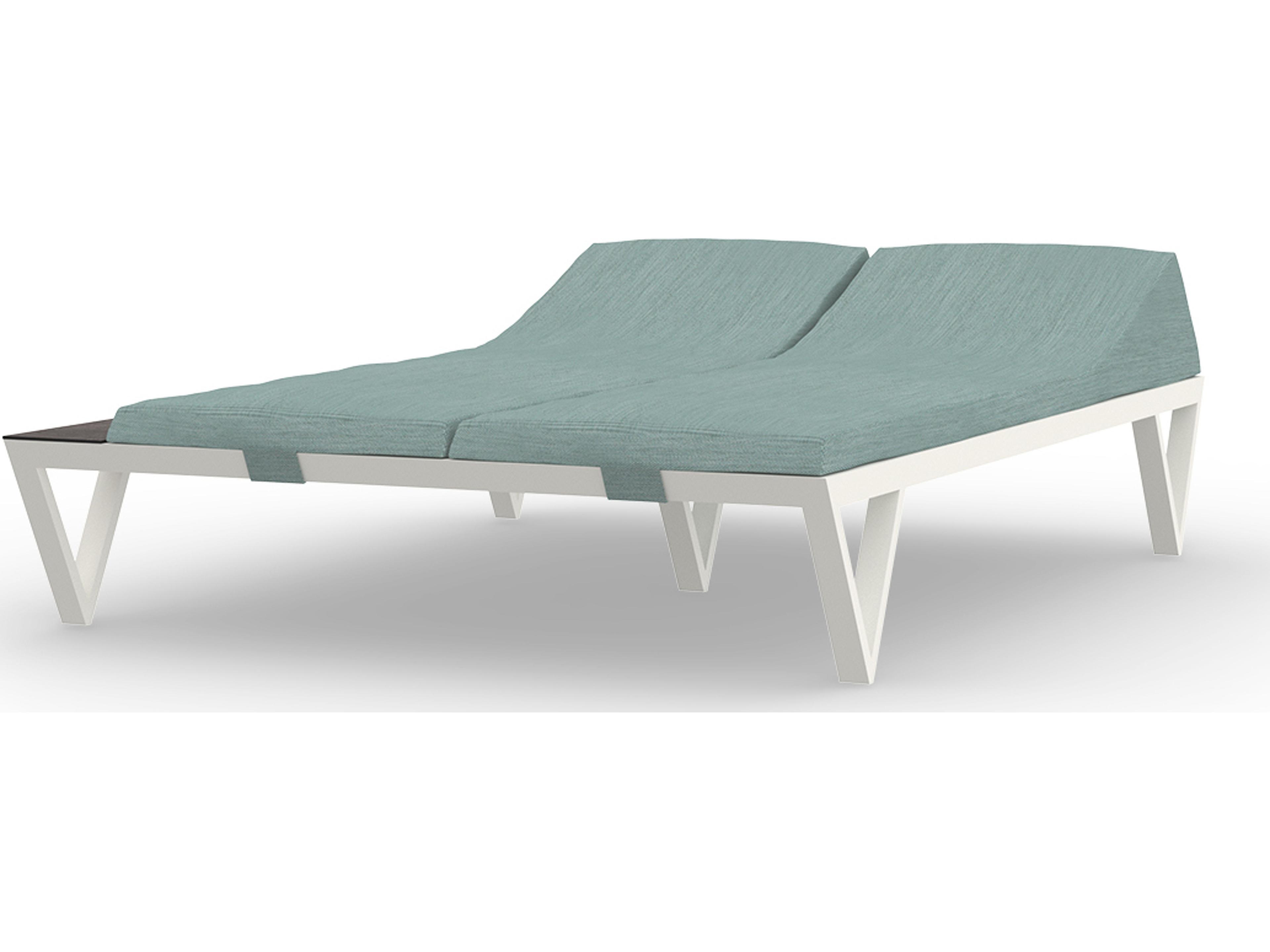 MamaGreen Bondi Aluminum Sunbed Double Patio Chaise Lounge with HPL Tray