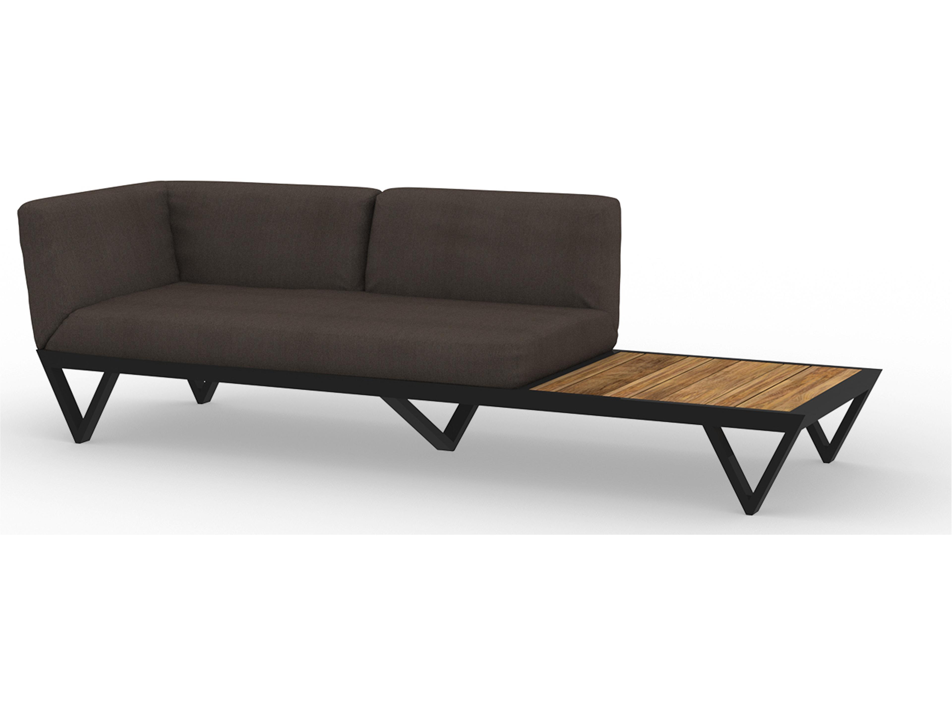 MamaGreen Bondi Belle Aluminum Patio Loveseat with Teak Table