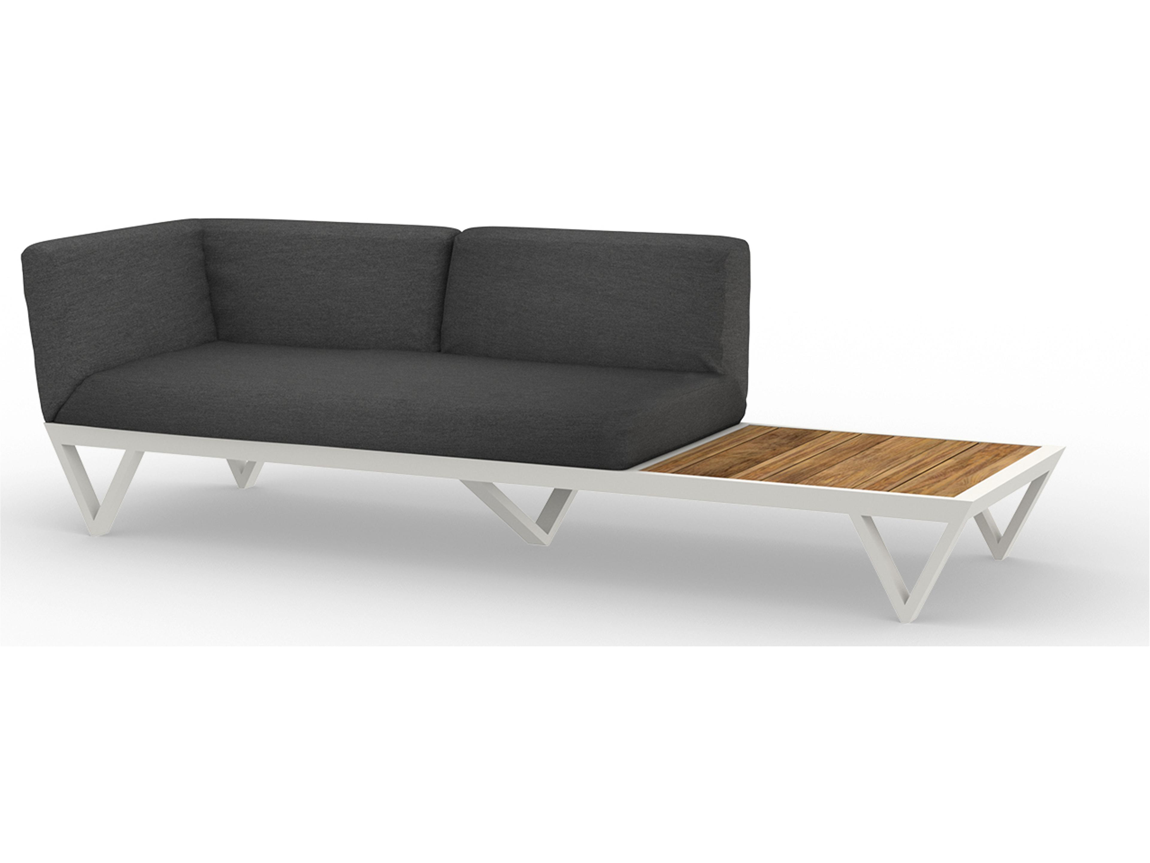 MamaGreen Bondi Belle Aluminum Patio Loveseat with Teak Table