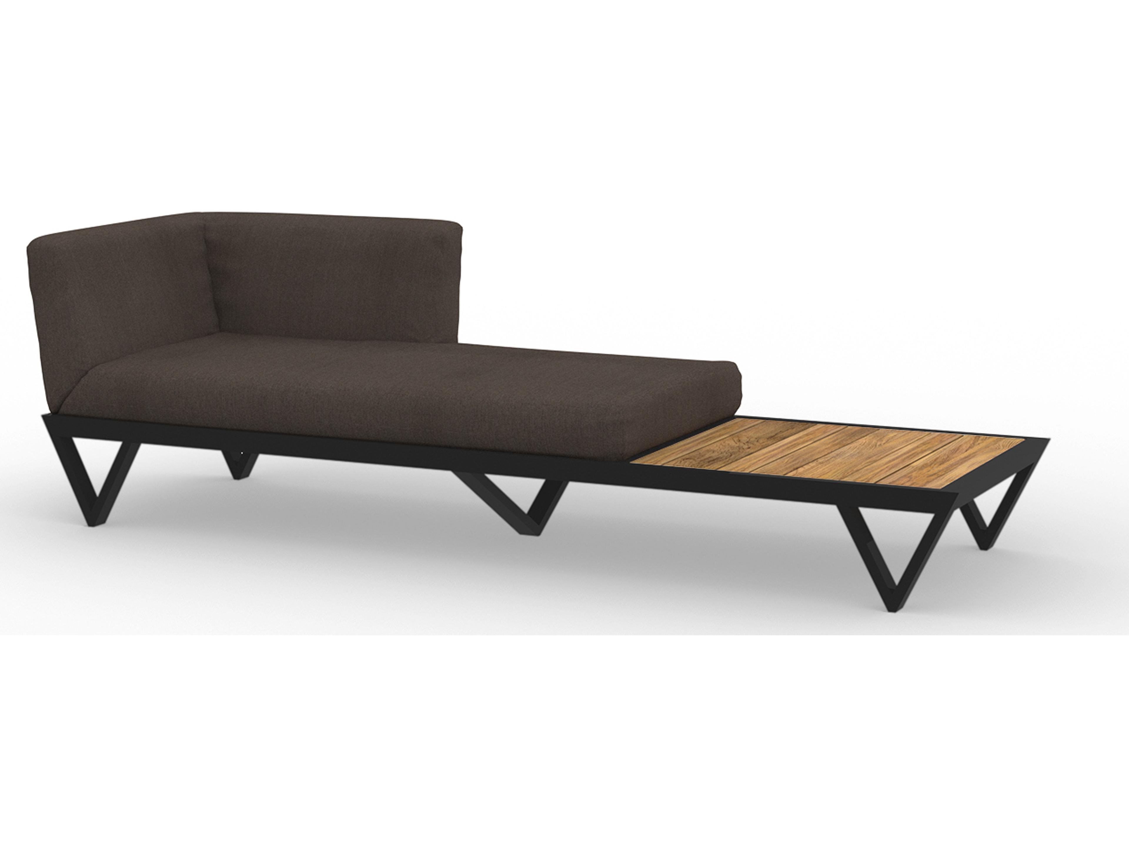 MamaGreen Bondi Belle Aluminum Sofa Outdoor Chaise Lounge with Teak Table