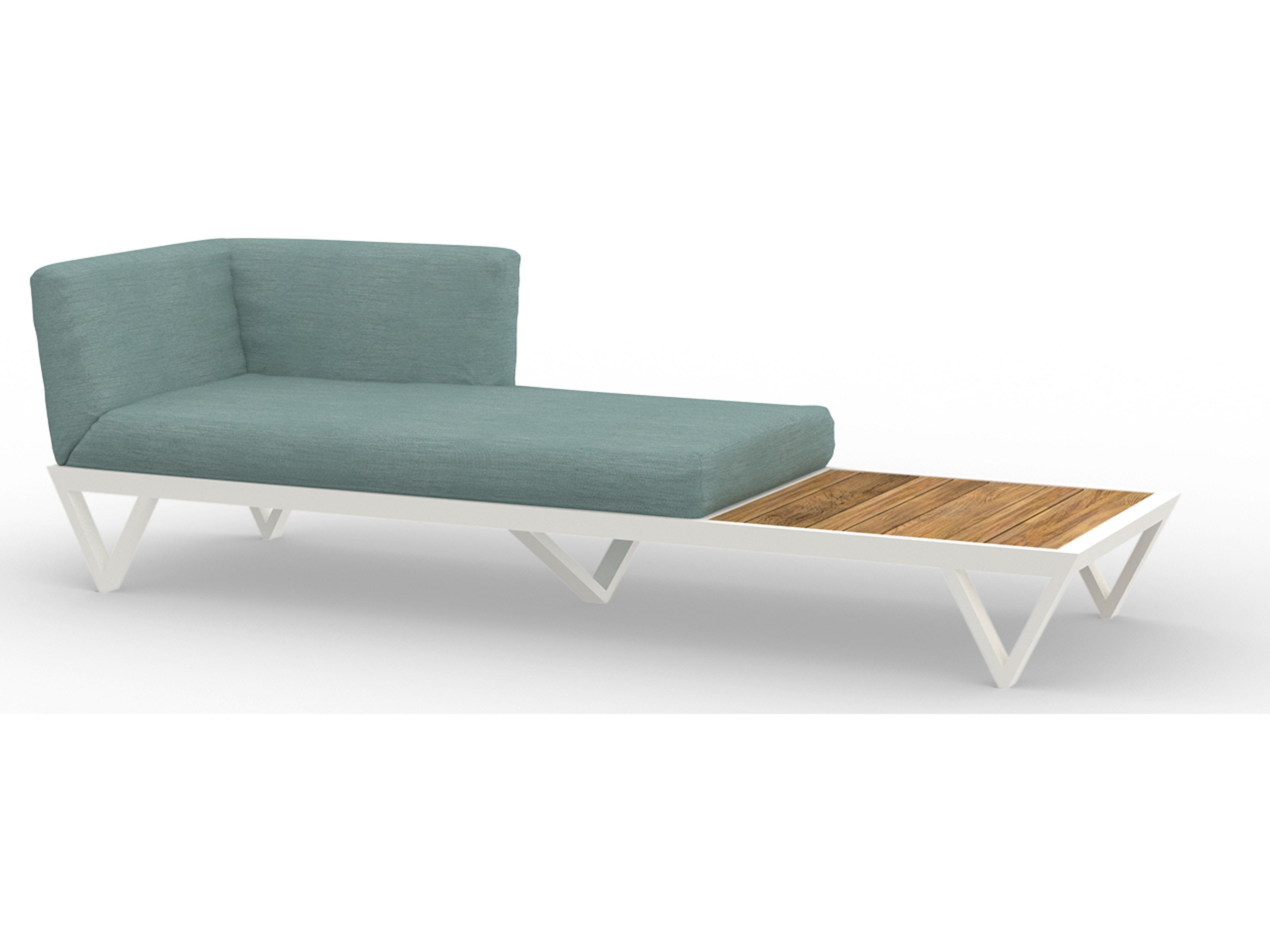 MamaGreen Bondi Belle Aluminum Sofa Outdoor Chaise Lounge with Teak Table