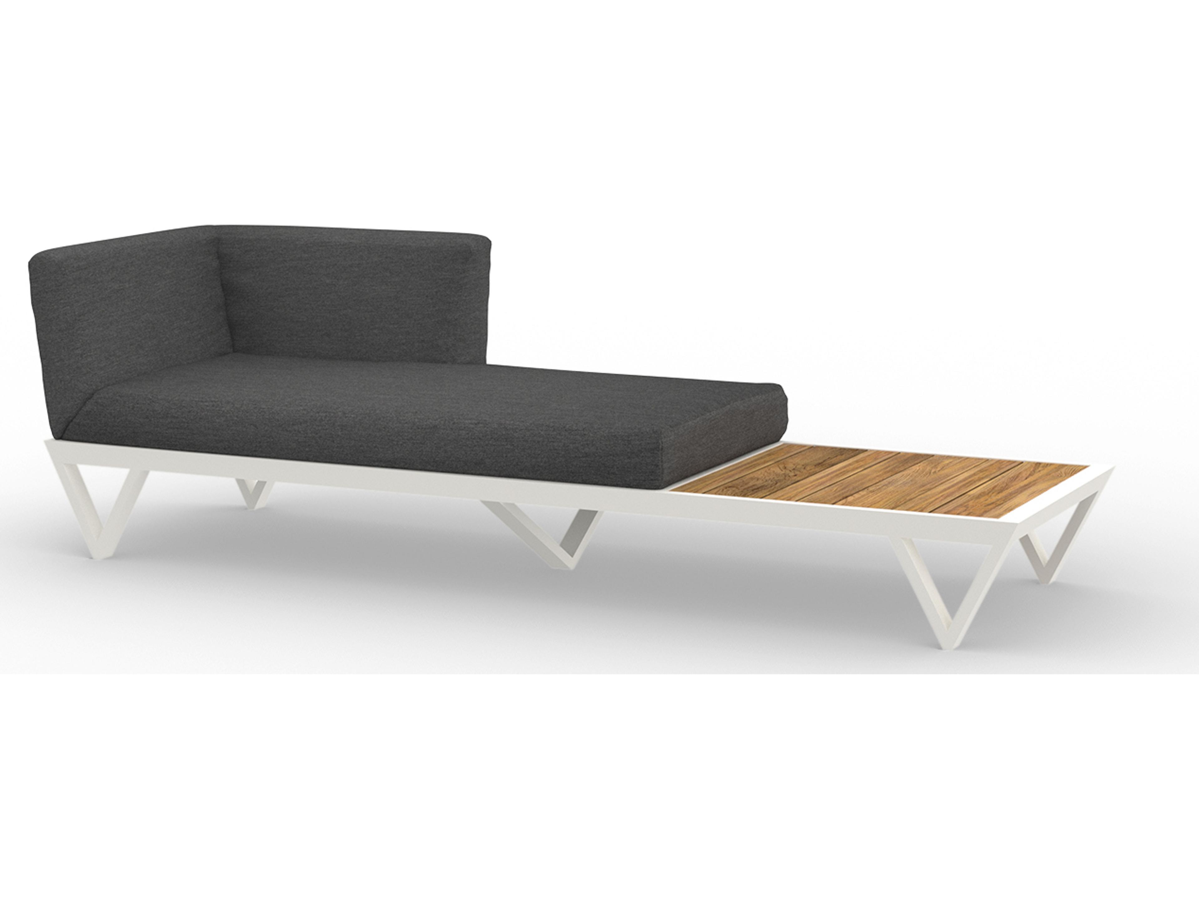 MamaGreen Bondi Belle Aluminum Sofa Outdoor Chaise Lounge with Teak Table