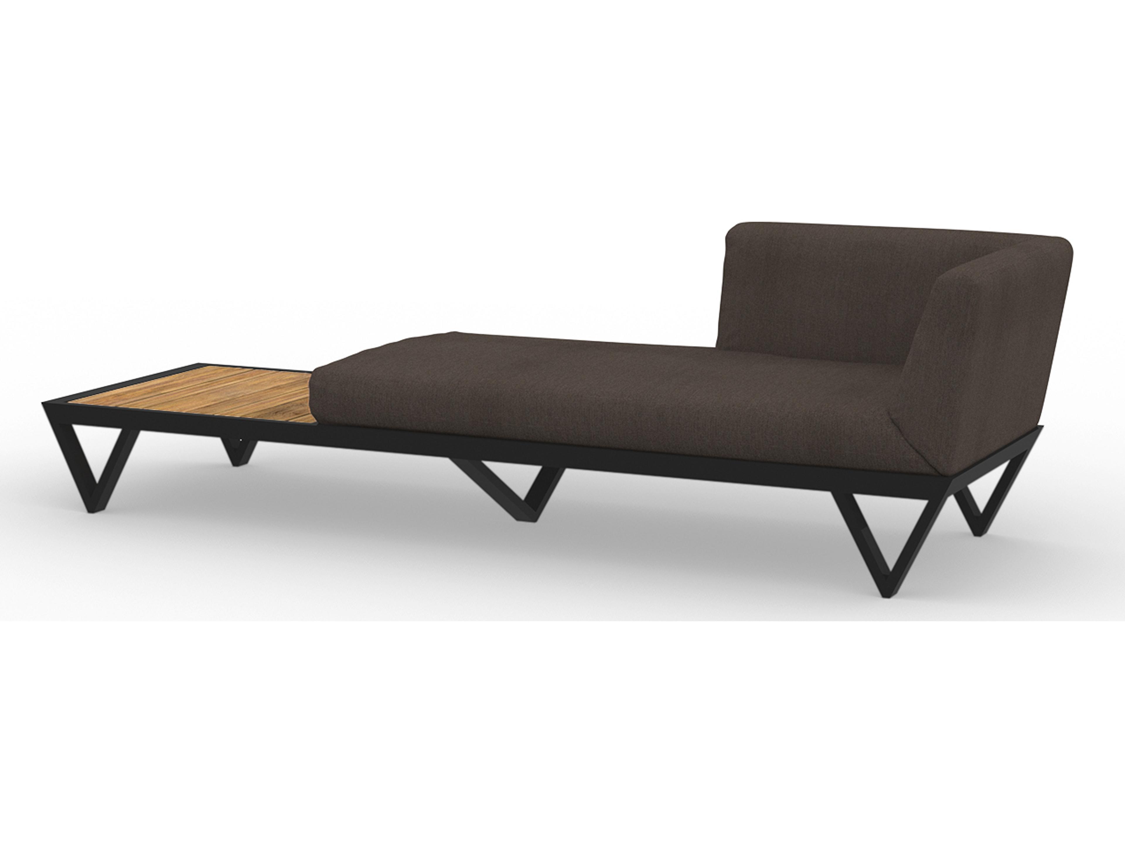 MamaGreen Bondi Belle Aluminum Sofa Outdoor Patio Chaise Lounge with Teak Table