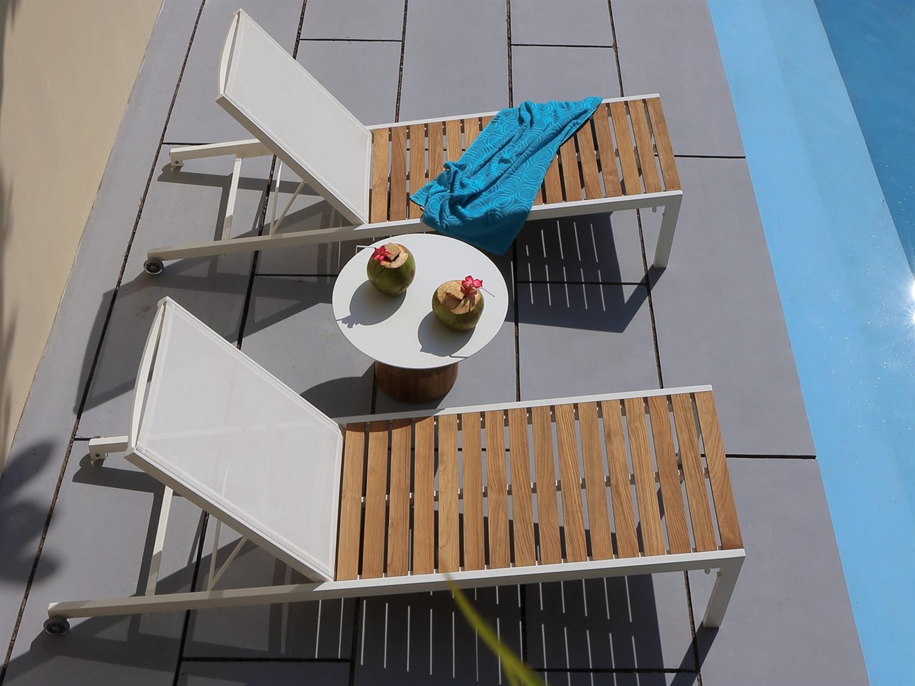 MamaGreen Bondi Sling Aluminum Teak Outdoor Lounge Set