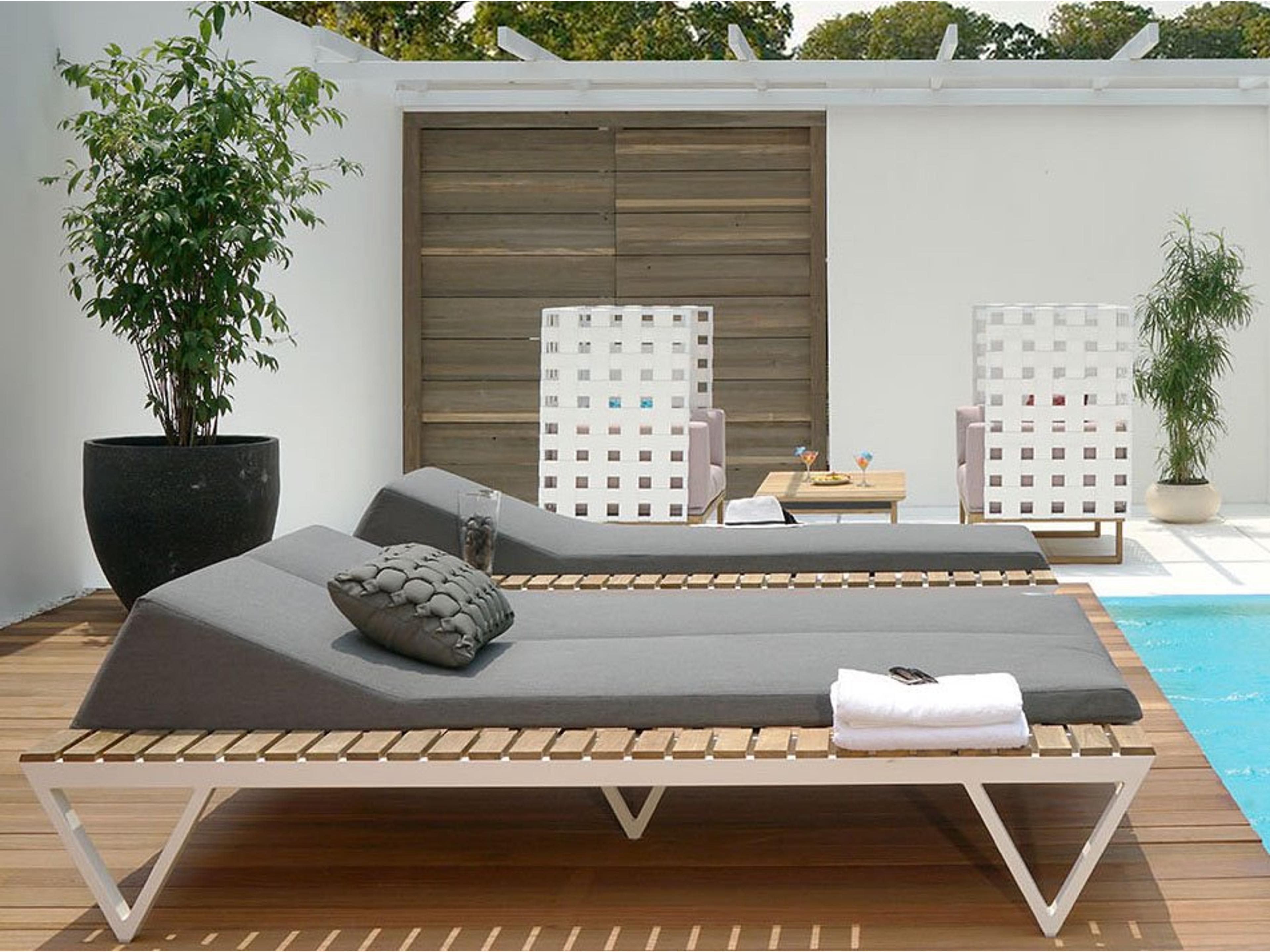 MamaGreen Bondi Sling Aluminum Teak Outdoor Patio Lounge Set