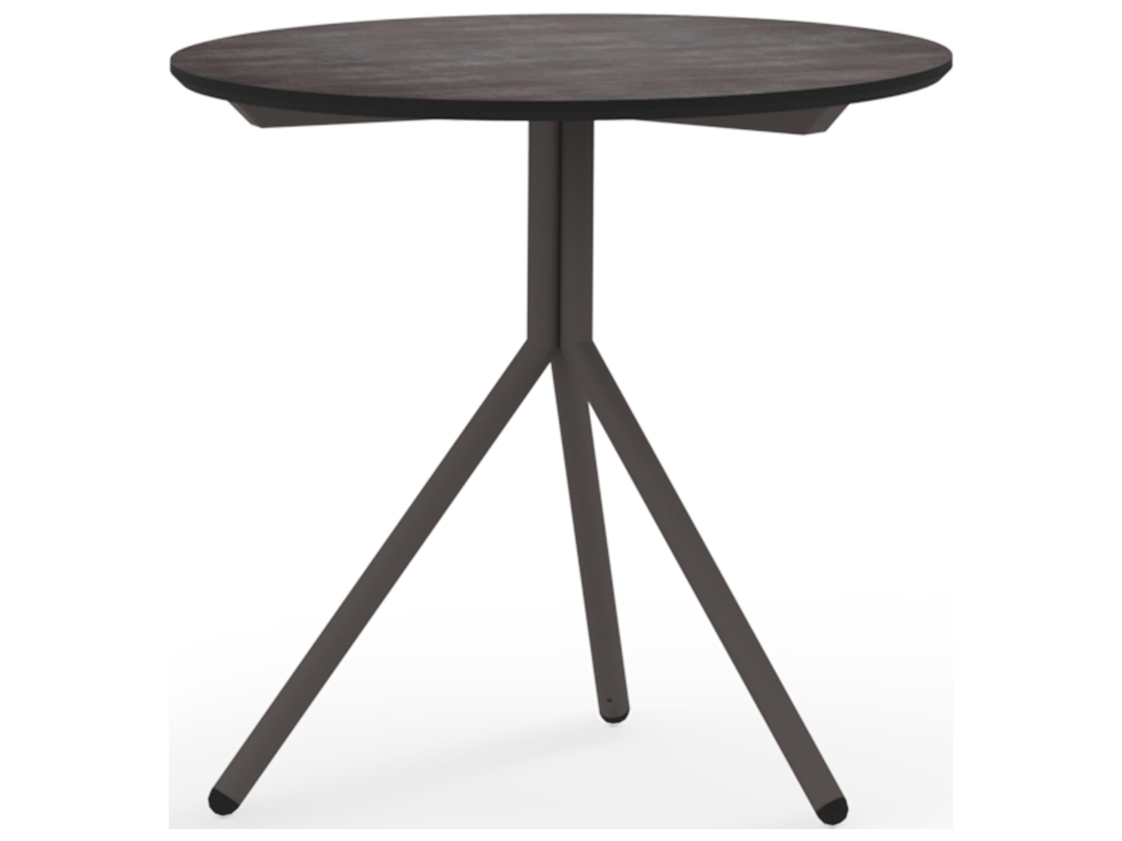 MamaGreen Bono Aluminum Grey Round HPL Outdoor End Table