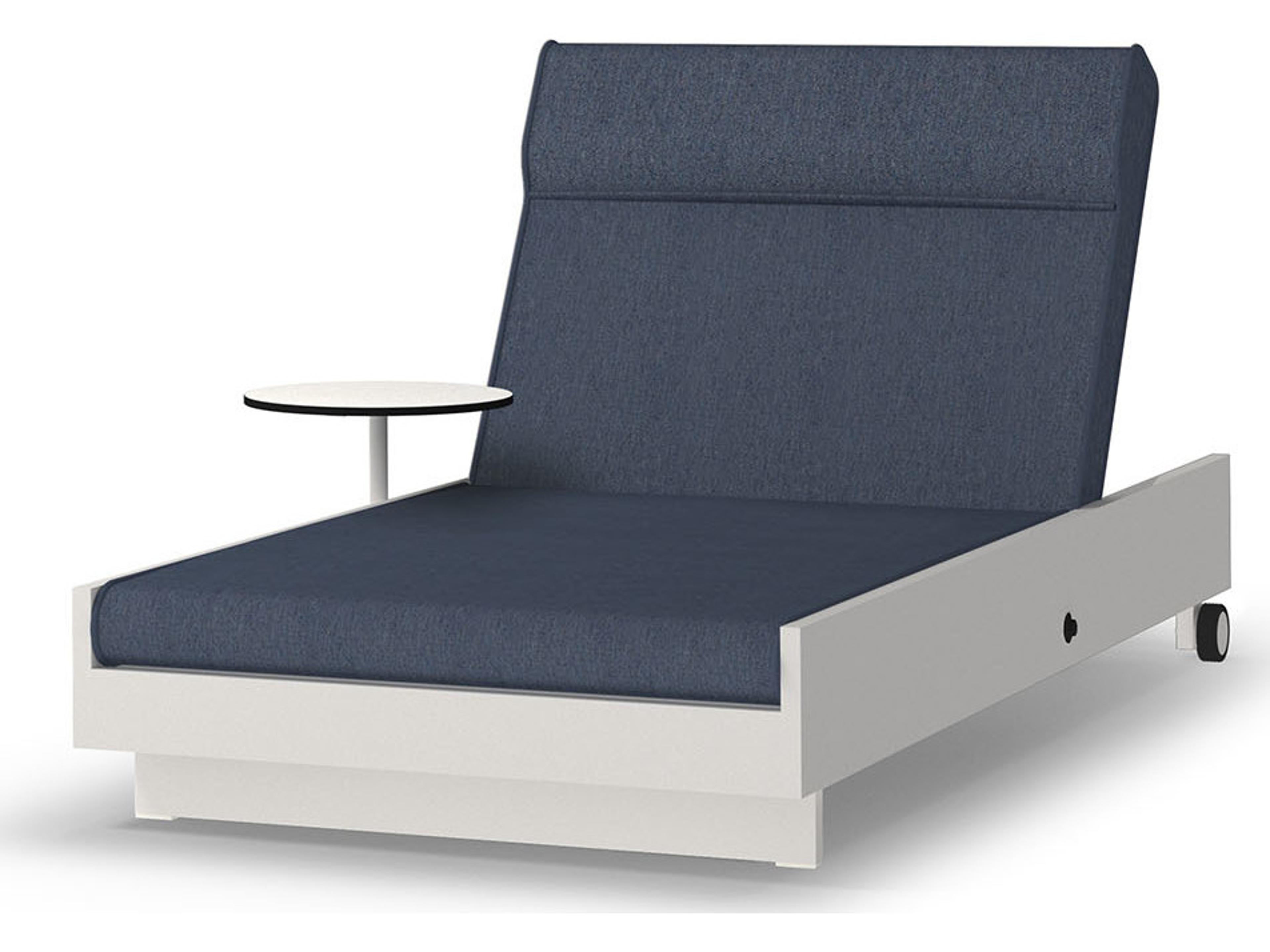 MamaGreen Boulevard Aluminum Sunbed Outdoor Chaise Lounge with Integrated Table