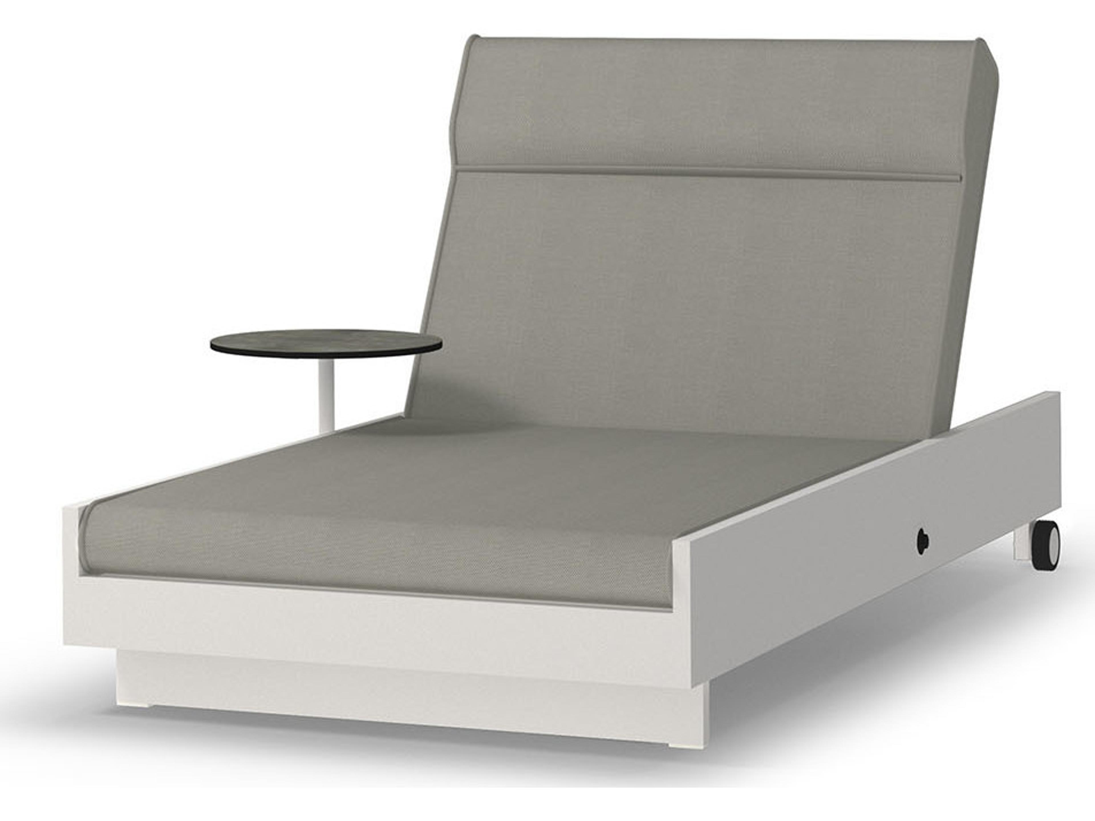 MamaGreen Boulevard Aluminum Sunbed Outdoor Chaise Lounge with Integrated Table