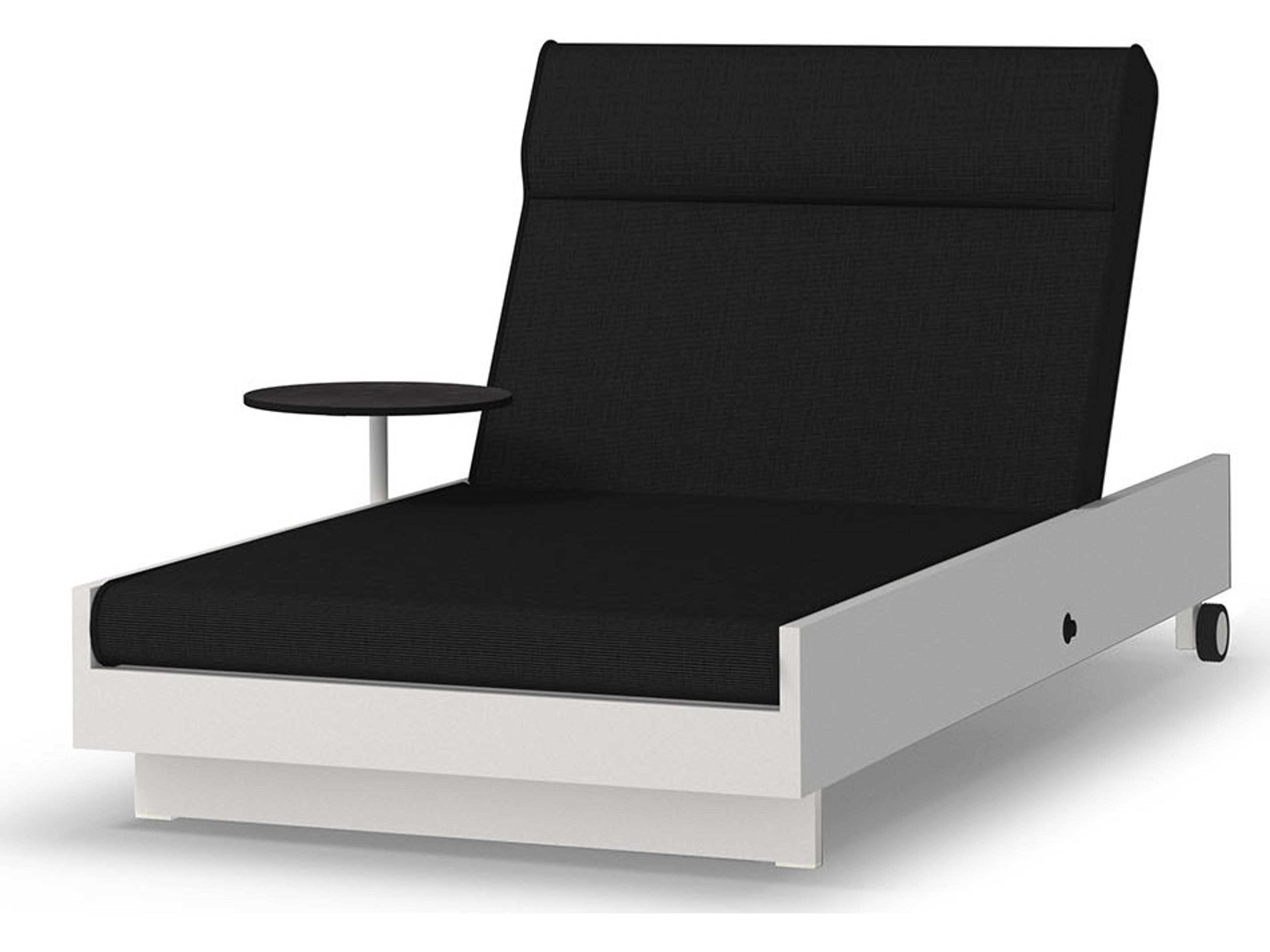 MamaGreen Boulevard Aluminum Sunbed Outdoor Chaise Lounge with Integrated Table