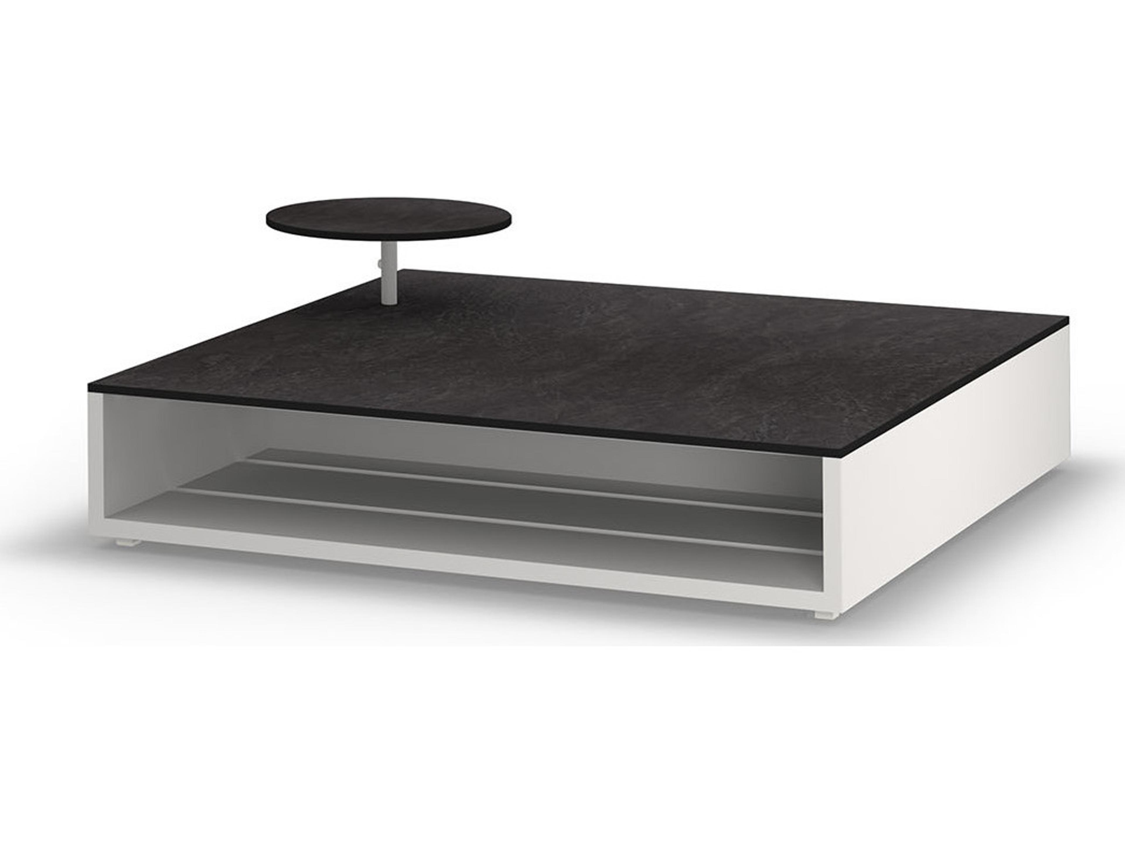 MamaGreen Boulevard Aluminum Square HPL Top Patio Coffee Table with Accent Table