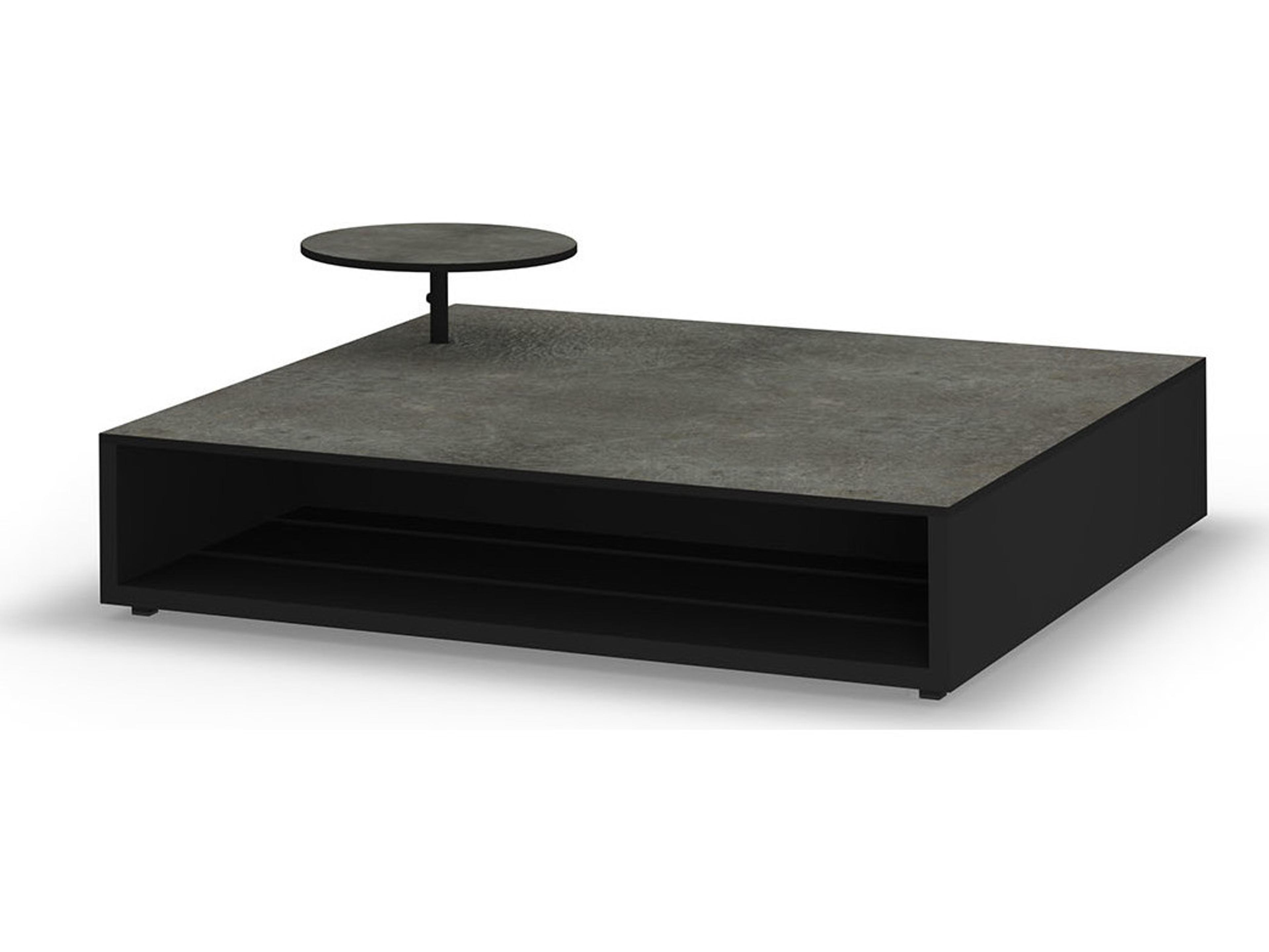 MamaGreen Boulevard Aluminum Square HPL Top Patio Coffee Table with Accent Table