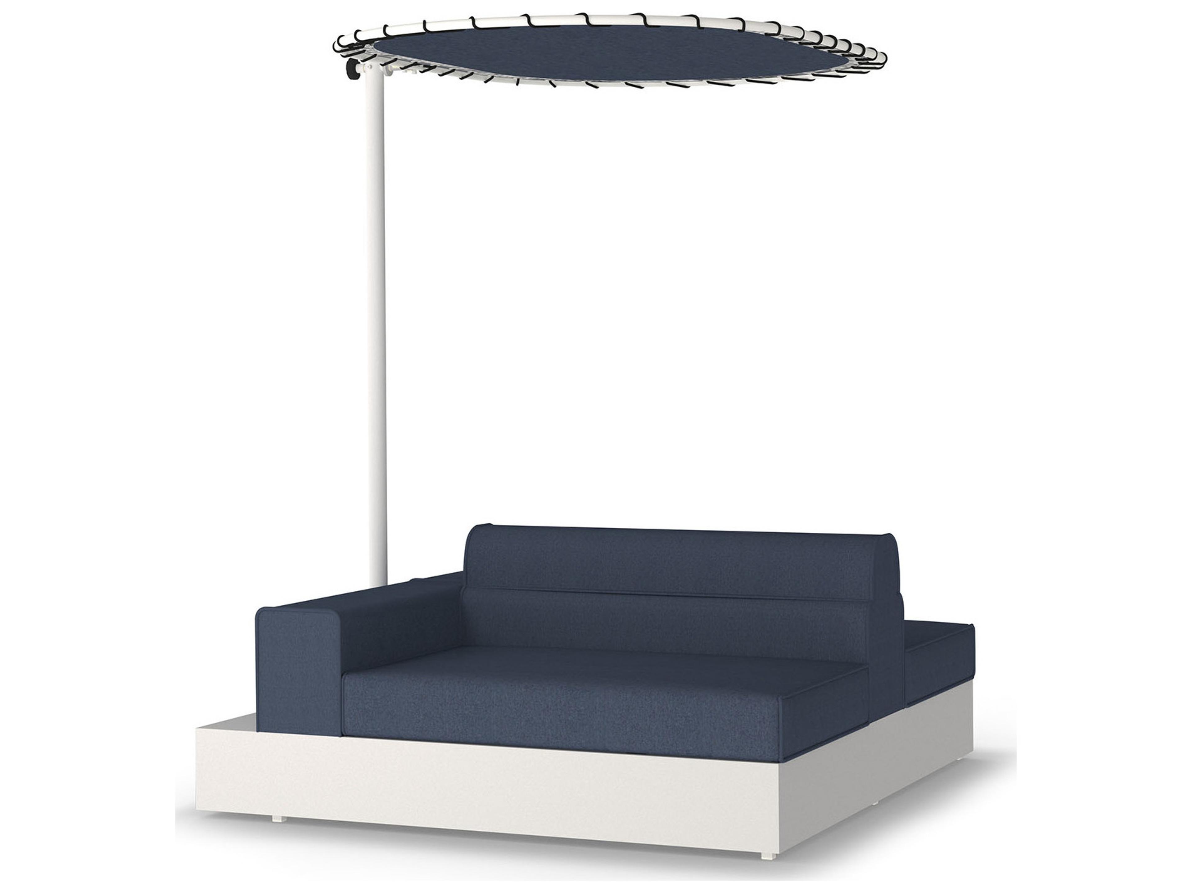 MamaGreen Boulevard Aluminum End Double Sided Outdoor Patio Lounge Chair with Shade