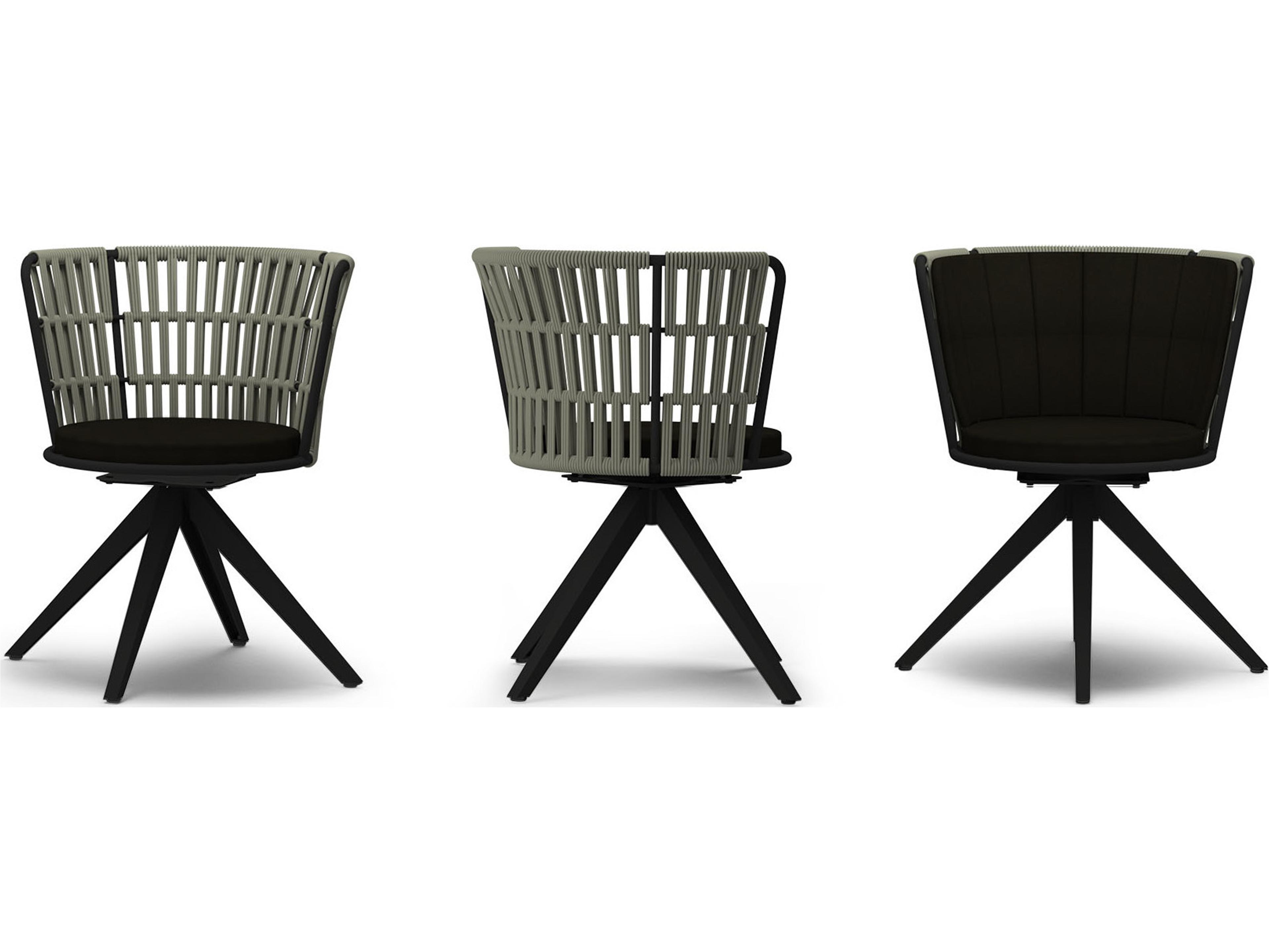 MamaGreen Daisy Rae Aluminum Rope Swivel Outdoor Dining Chair