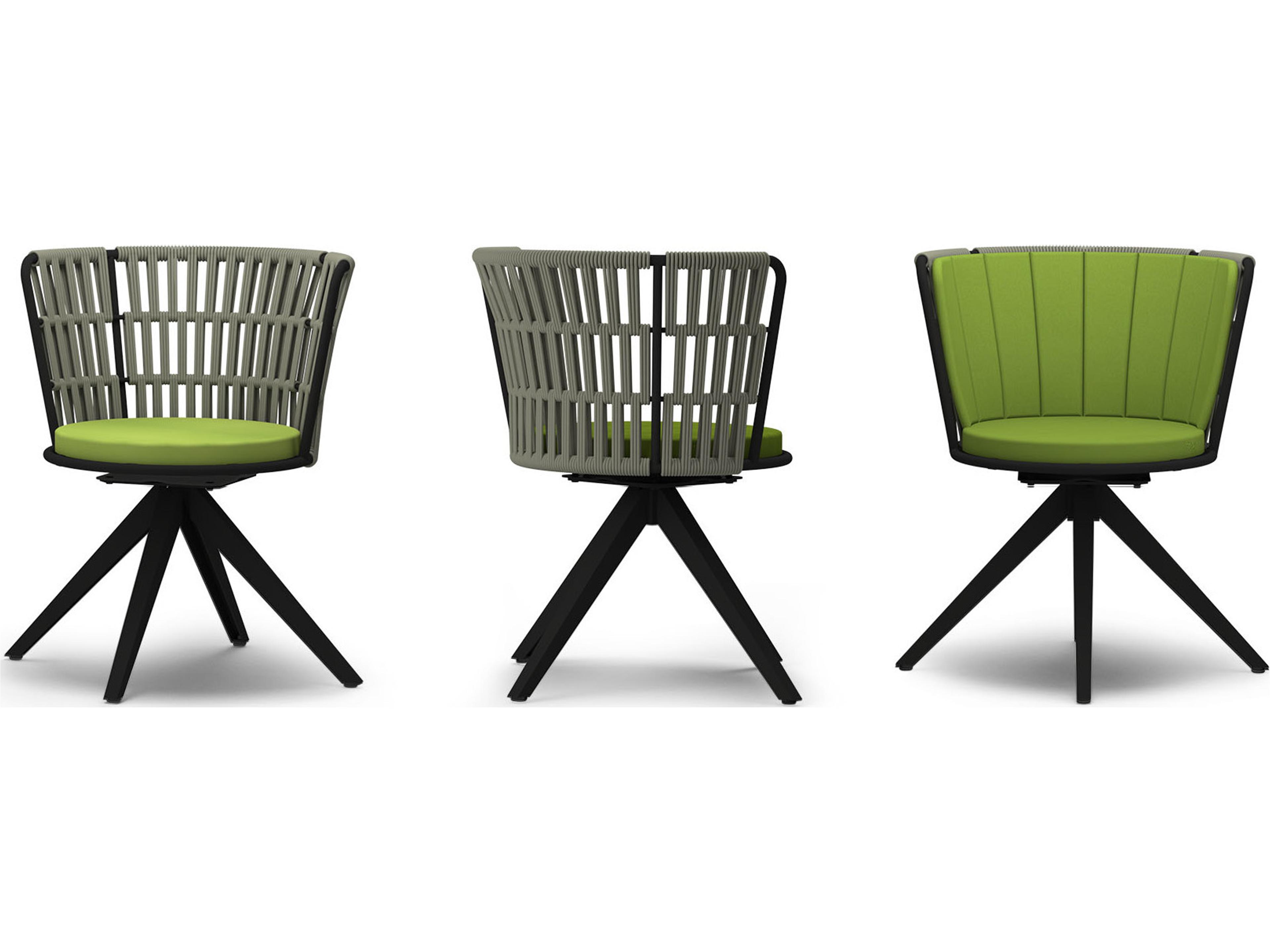 MamaGreen Daisy Rae Aluminum Rope Swivel Outdoor Dining Chair