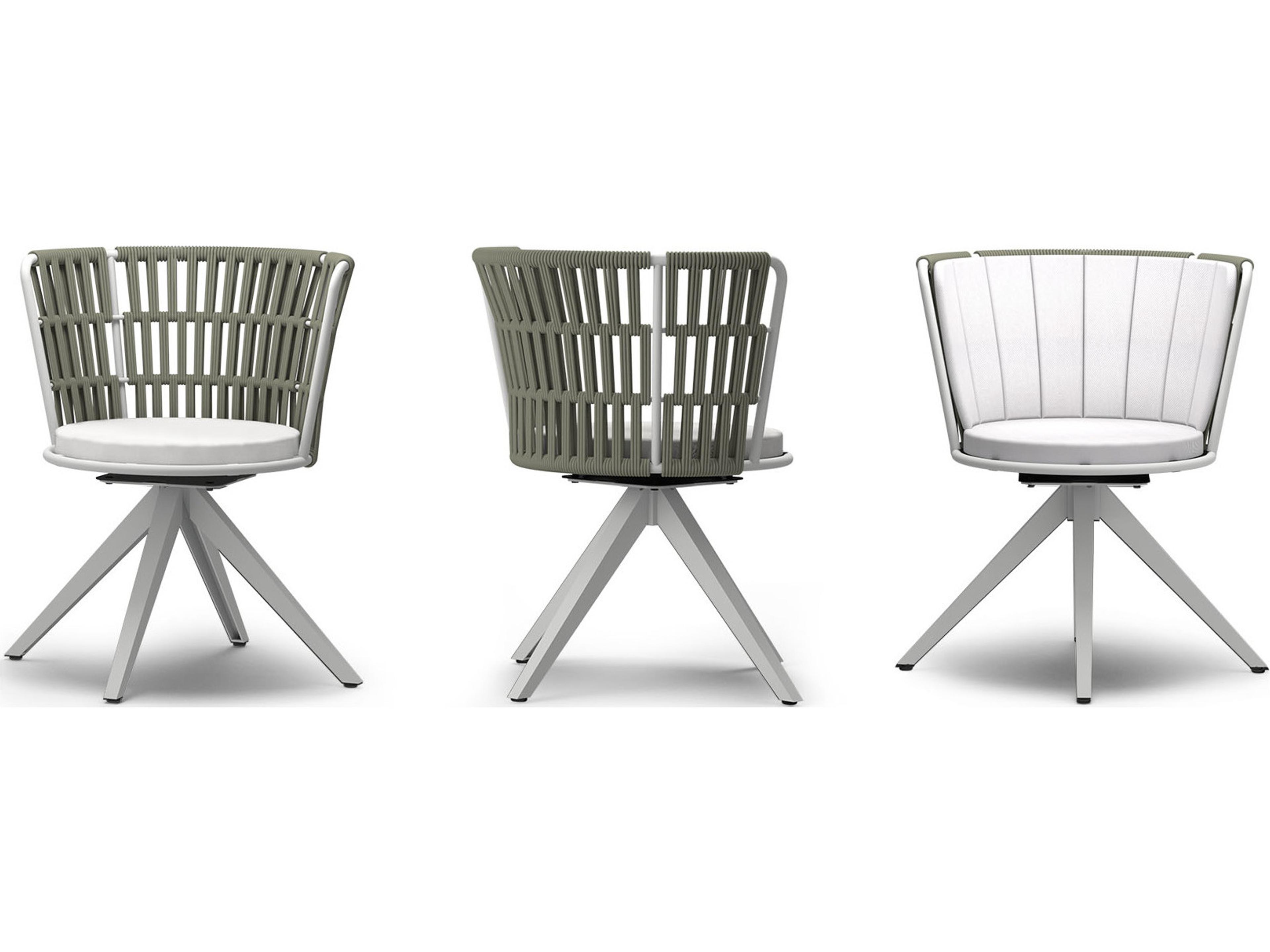 MamaGreen Daisy Rae Aluminum Rope Swivel Outdoor Dining Chair