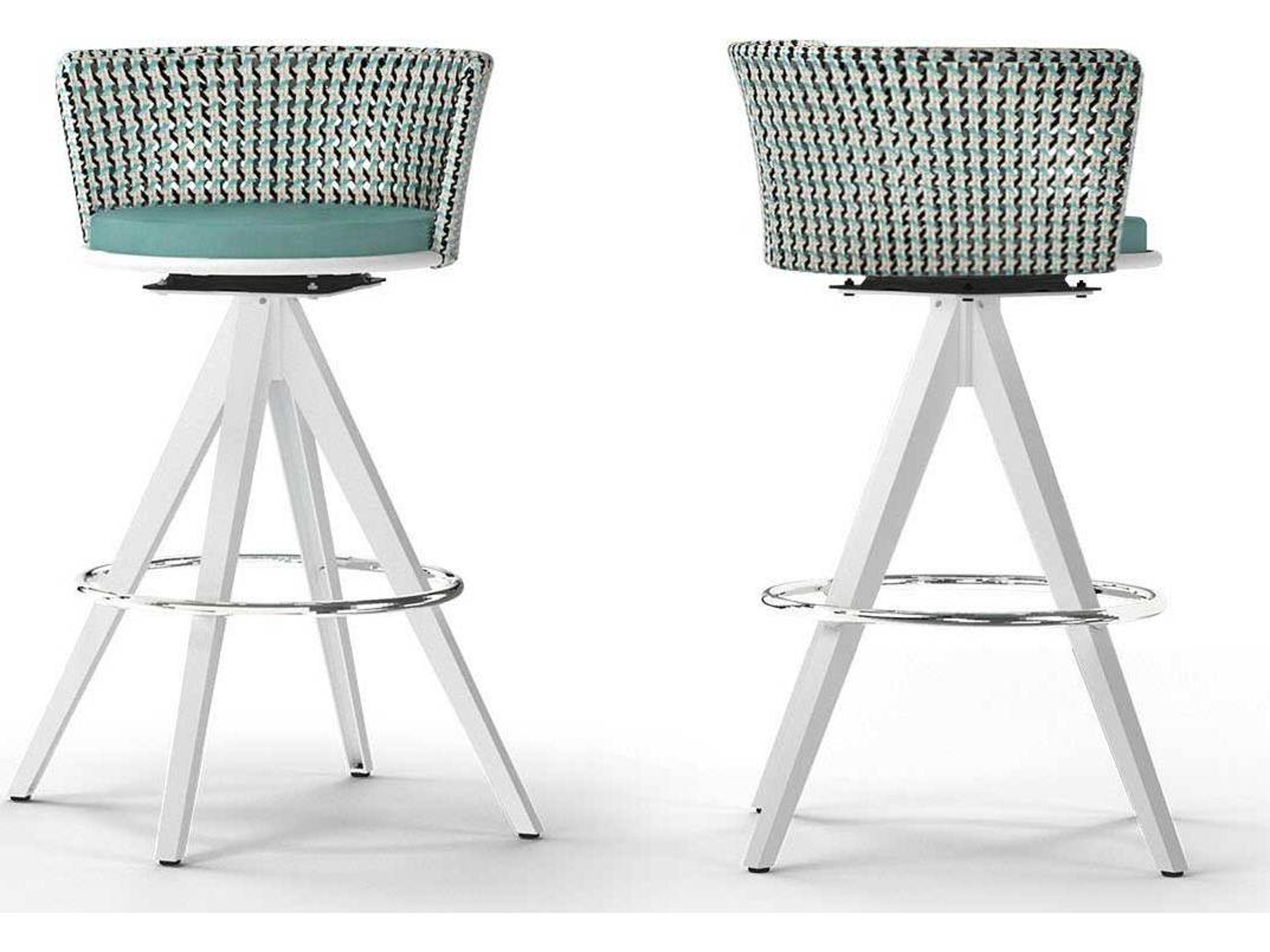 MamaGreen Daisy Mae Aluminum Wicker Swivel Patio Bar Chair